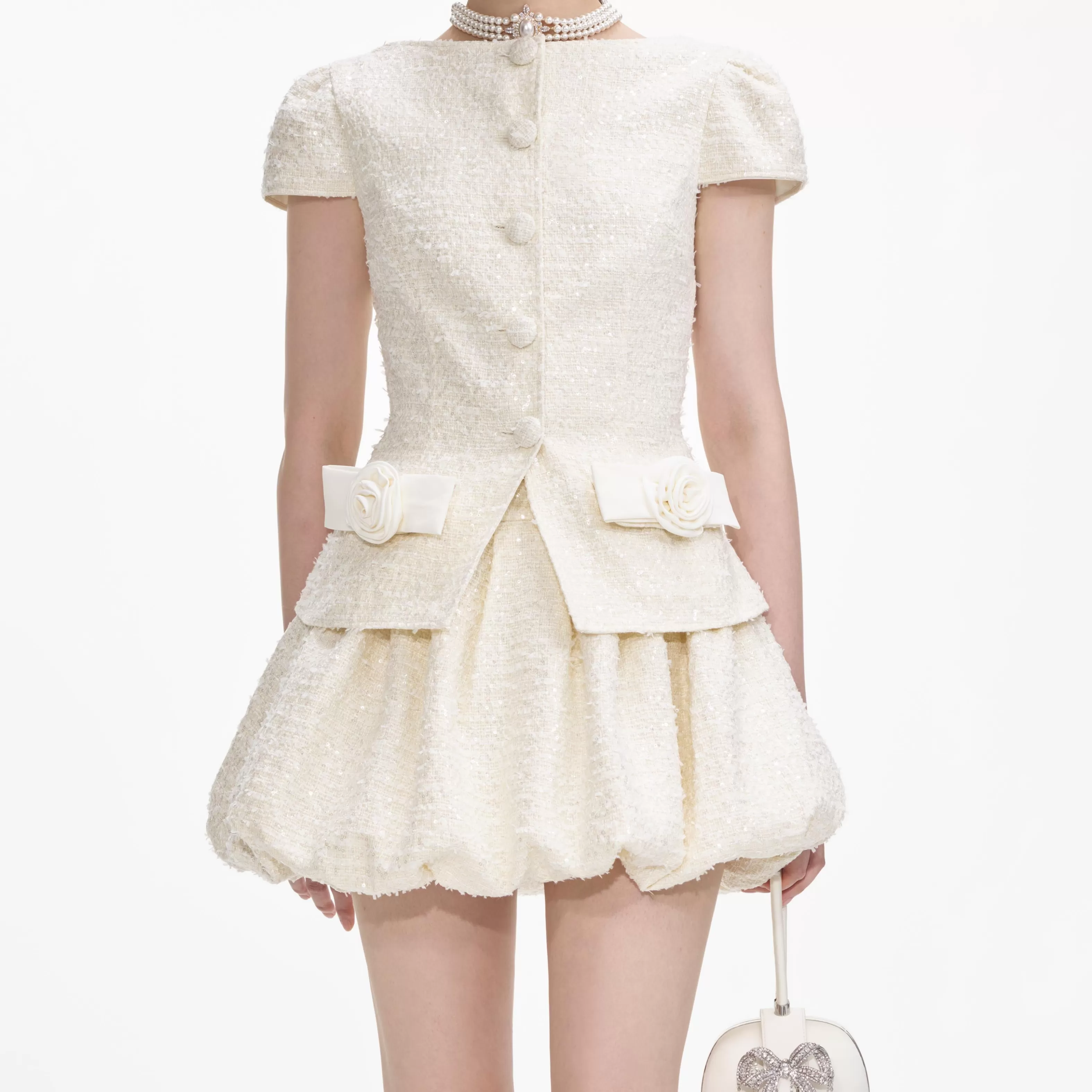 cream_boucle_bow_detail_mini_dress_6409.webp Cheap Boucle Bow Detail Mini Dress Dresses