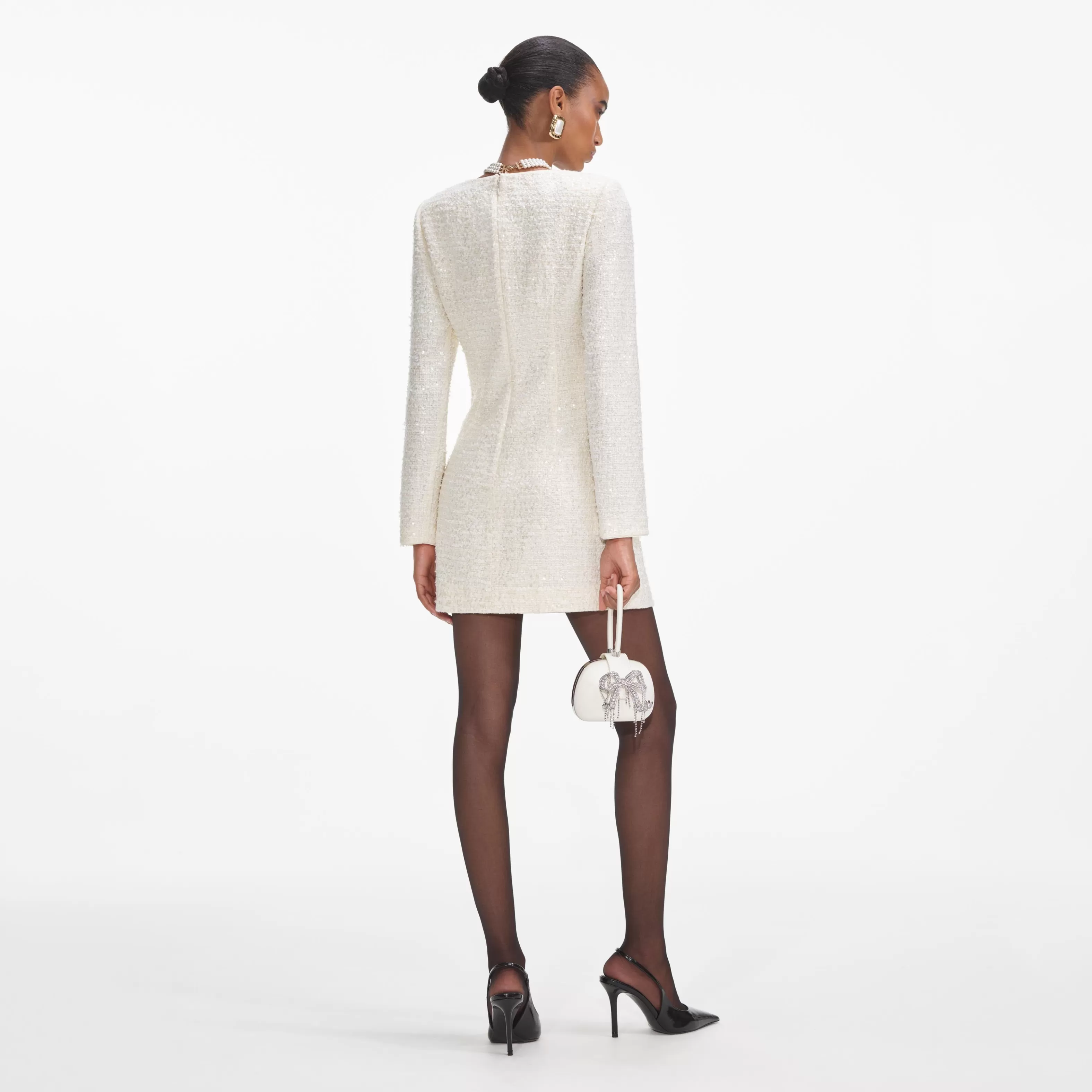 cream_boucle_diamante_bow_mini_dress_6575.webp Hot Boucle Diamante Bow Mini Dress Dresses