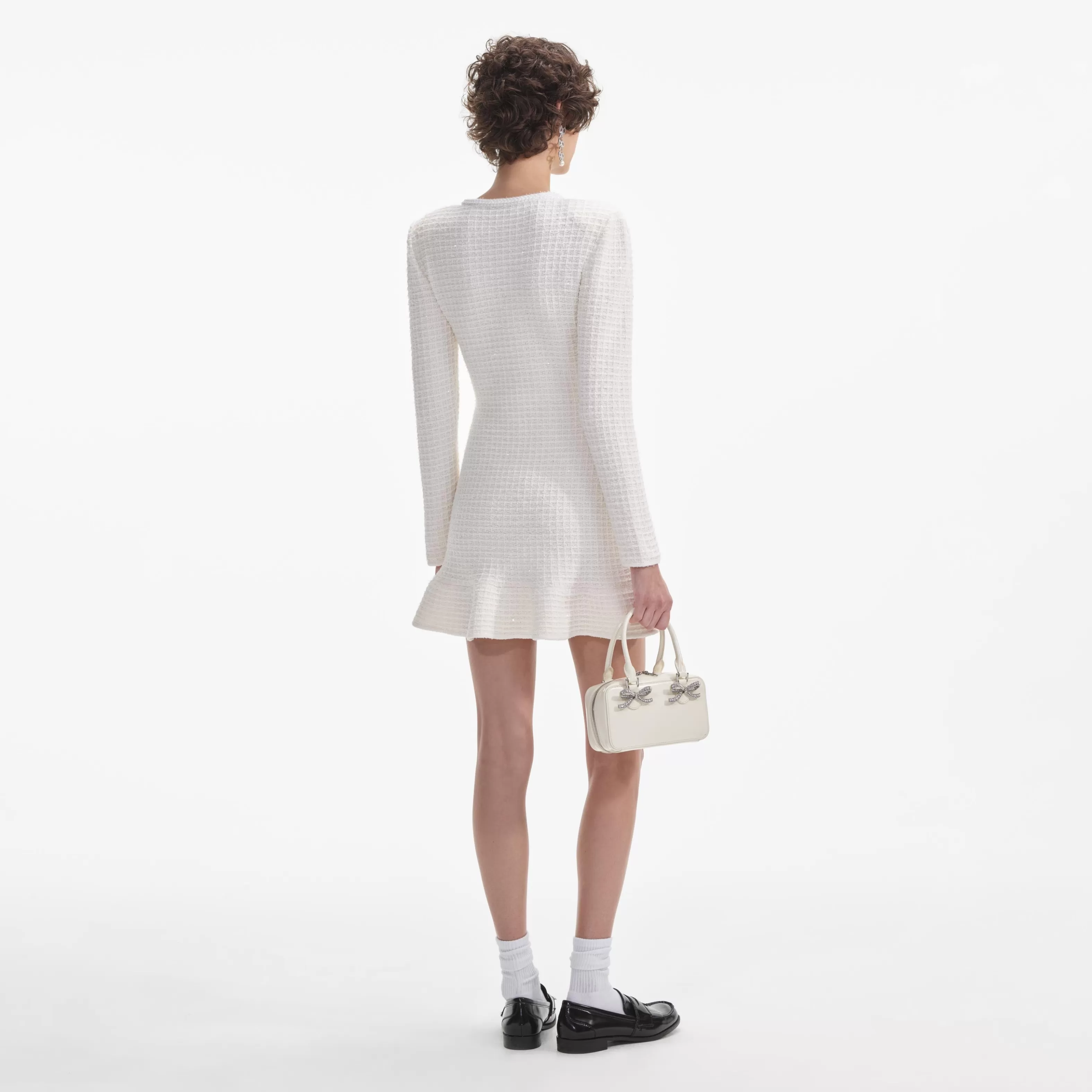 cream_buttoned_knit_mini_dress_7162.webp Store Buttoned Knit Mini Dress Dresses | Icons