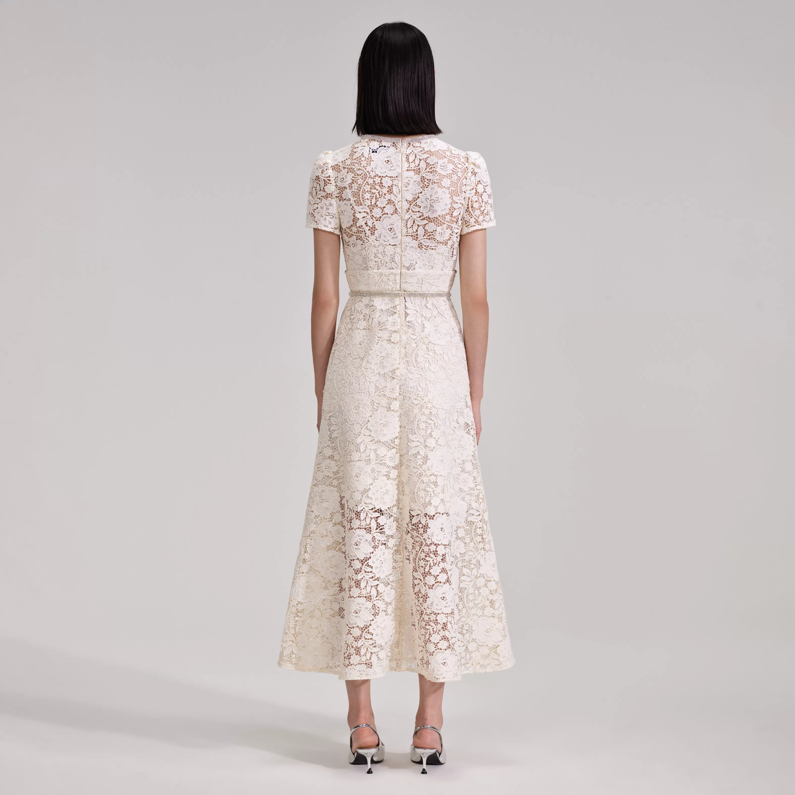 cream_cord_lace_bow_midi_dress_8683.webp Cheap Cord Lace Bow Midi Dress Dresses | Icons