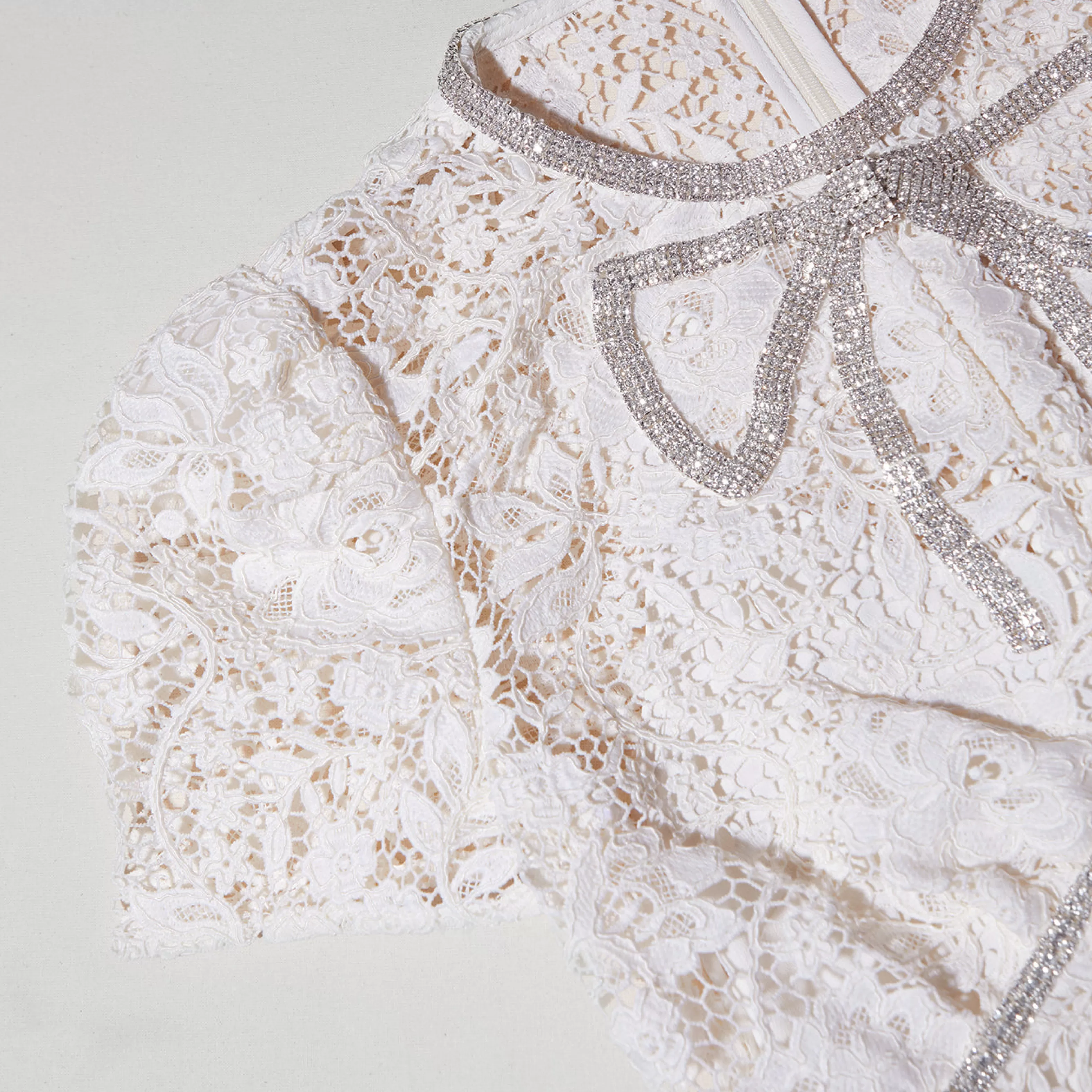 cream_cord_lace_bow_midi_dress_8684.webp Cheap Cord Lace Bow Midi Dress Dresses | Icons