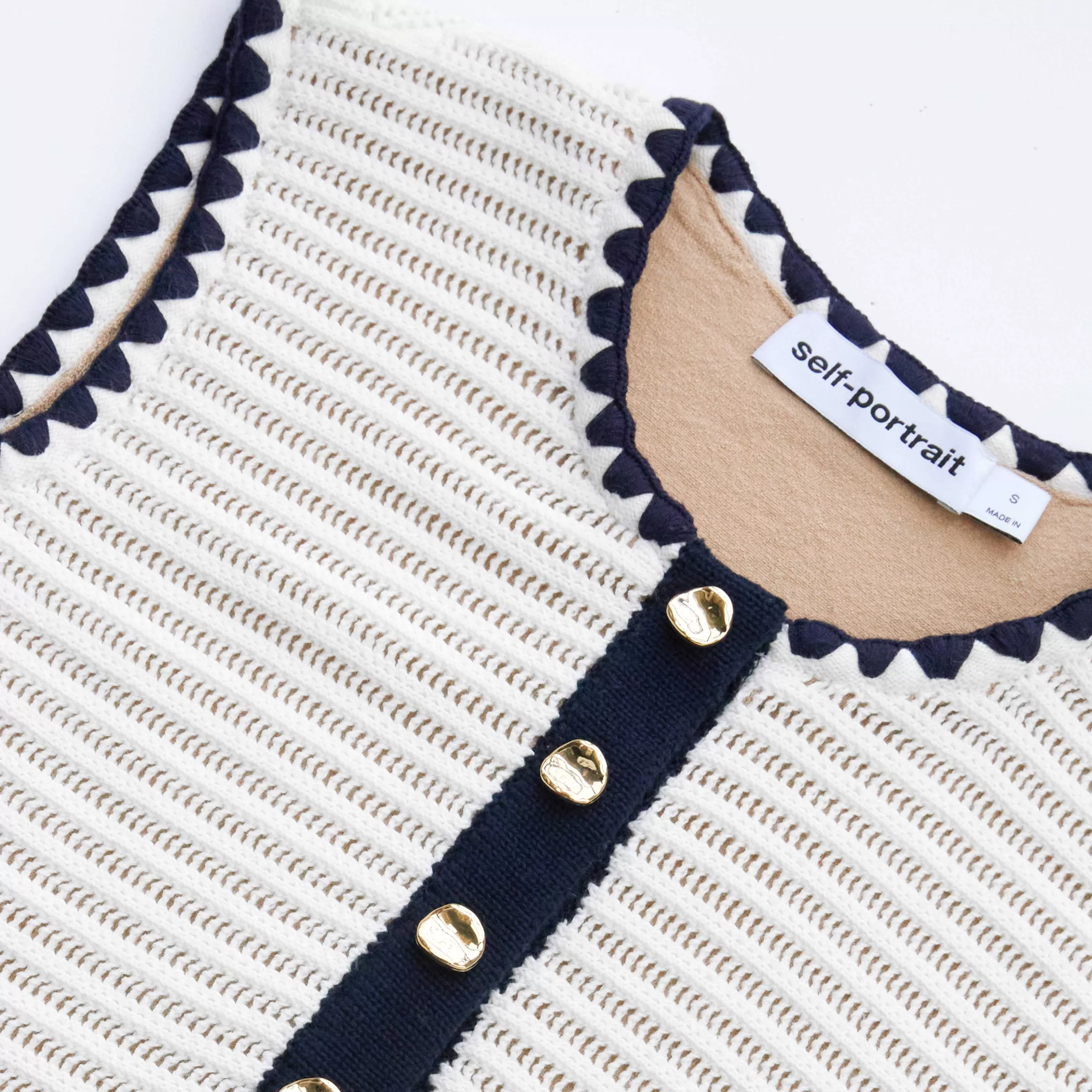 cream_crochet_contrast_trim_mini_dress_8356.webp Outlet Crochet Contrast Trim Mini Dress Dresses