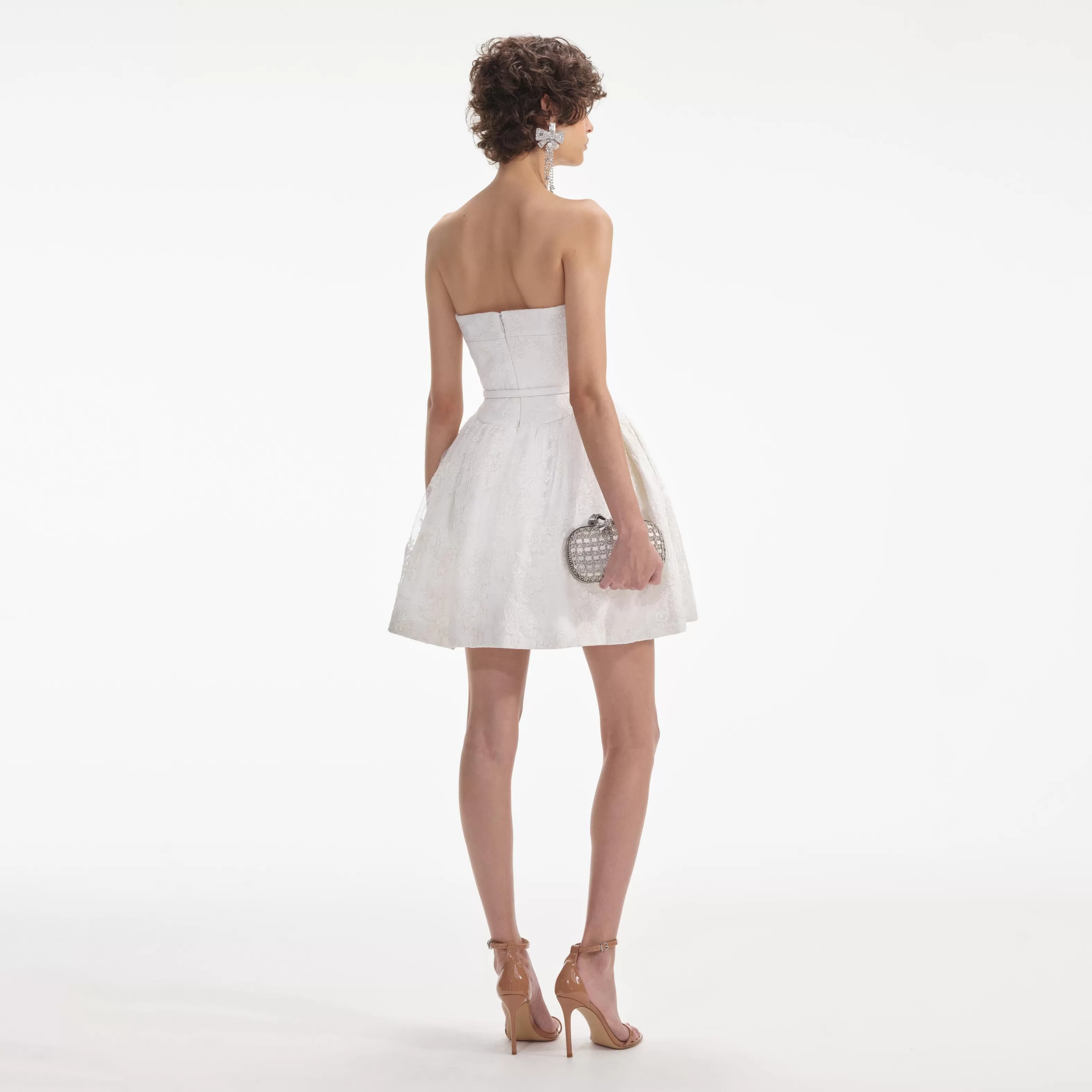 cream_lace_bandeau_mini_dress_7279.webp Online Lace Bandeau Mini Dress Dresses