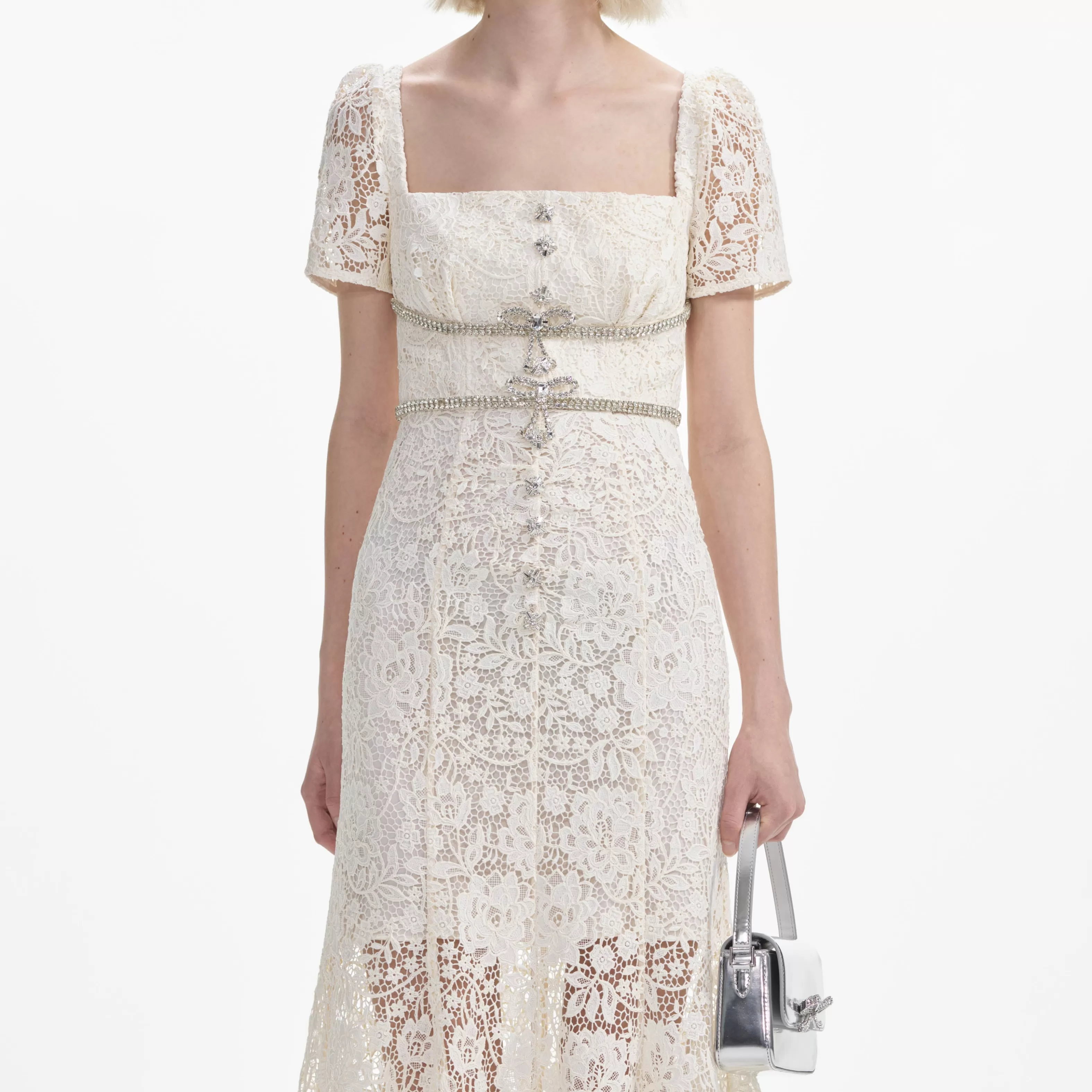cream_lace_diamante_bow_midi_dress_8552.webp Fashion Lace Diamante Bow Midi Dress Dresses | Exclusives