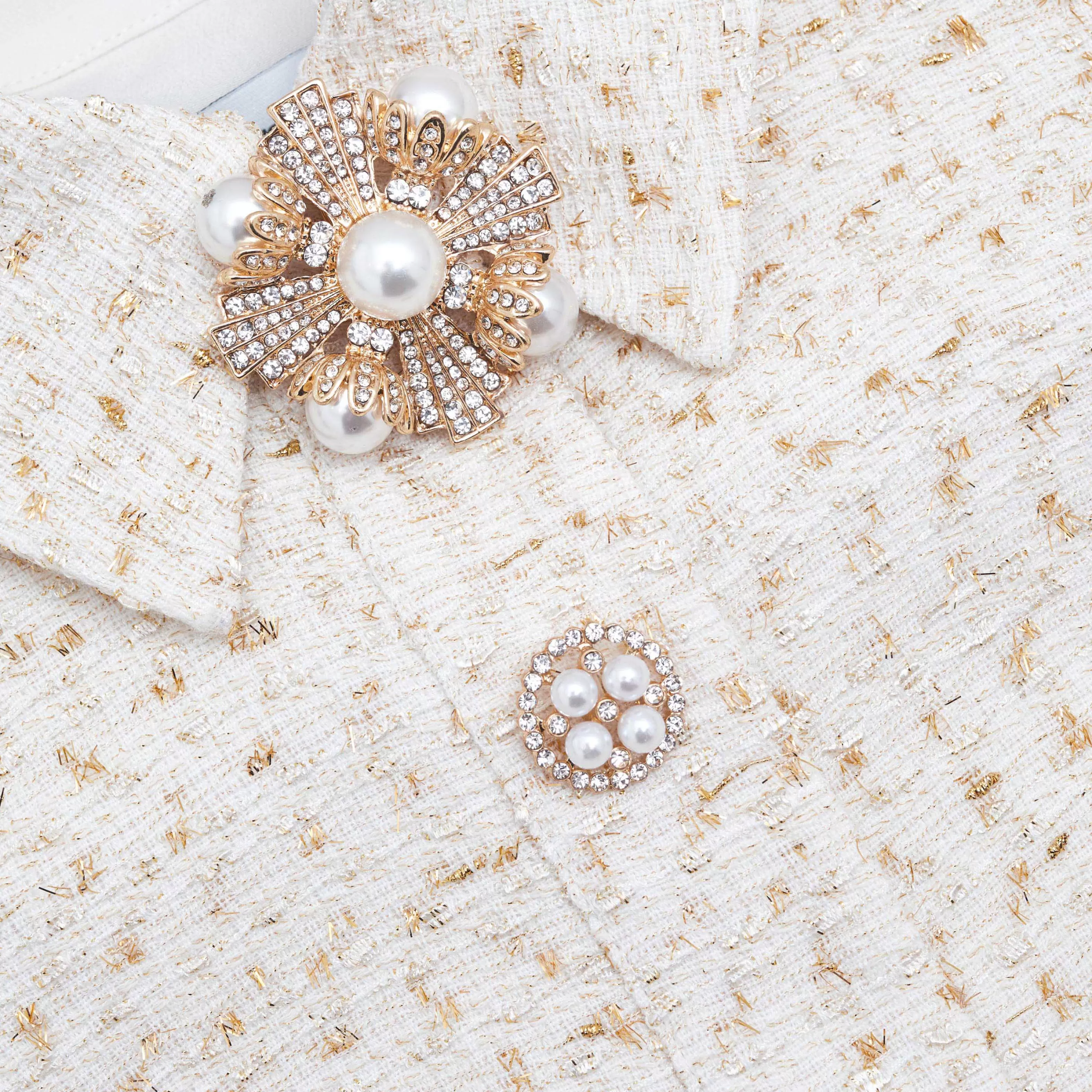 cream_metallic_boucle_tailored_mini_dress_8211.webp Outlet Metallic Boucle Tailored Mini Dress Dresses | Exclusives