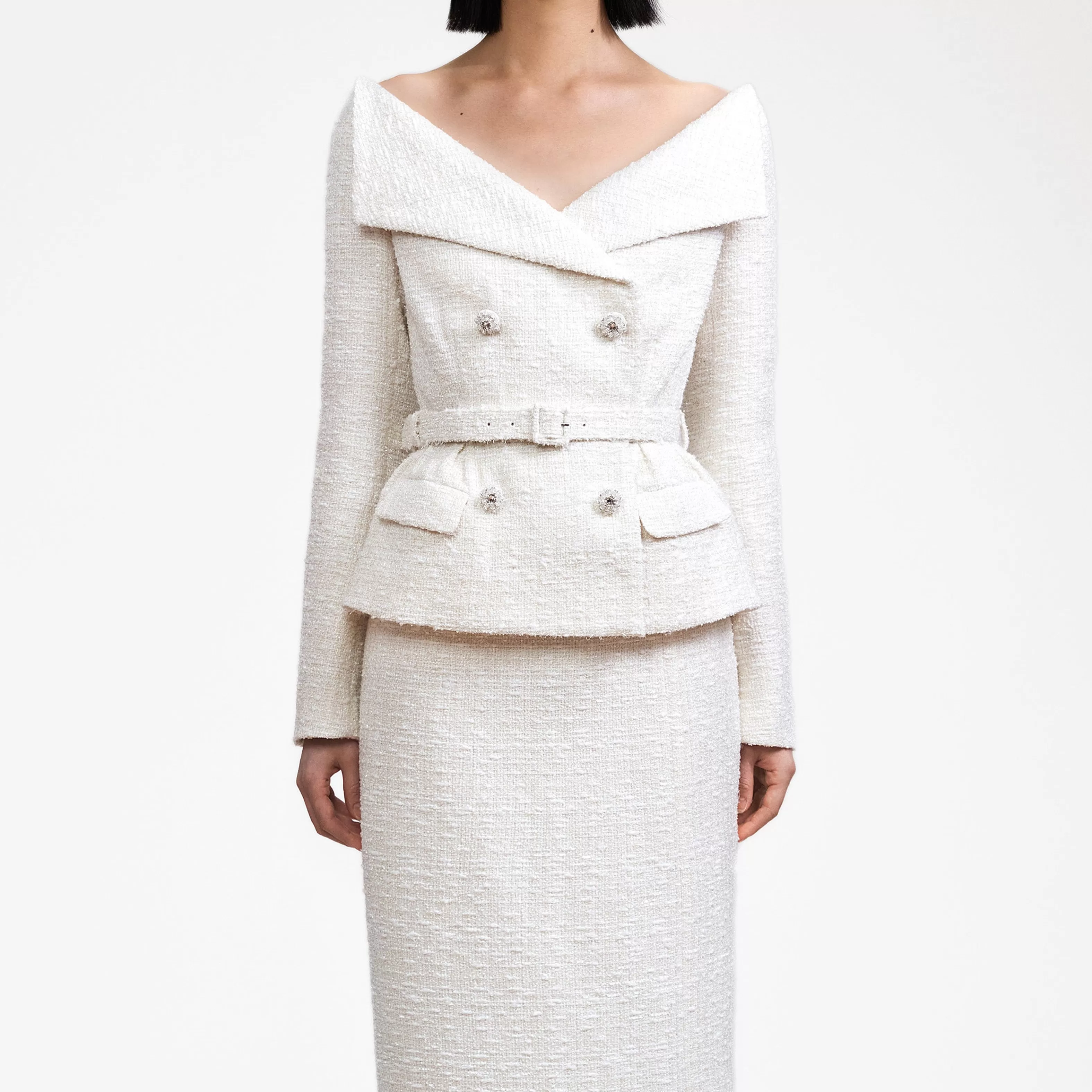 cream_off_shoulder_boucle_midi_dress_8646.webp New Off Shoulder Boucle Midi Dress Dresses | Icons