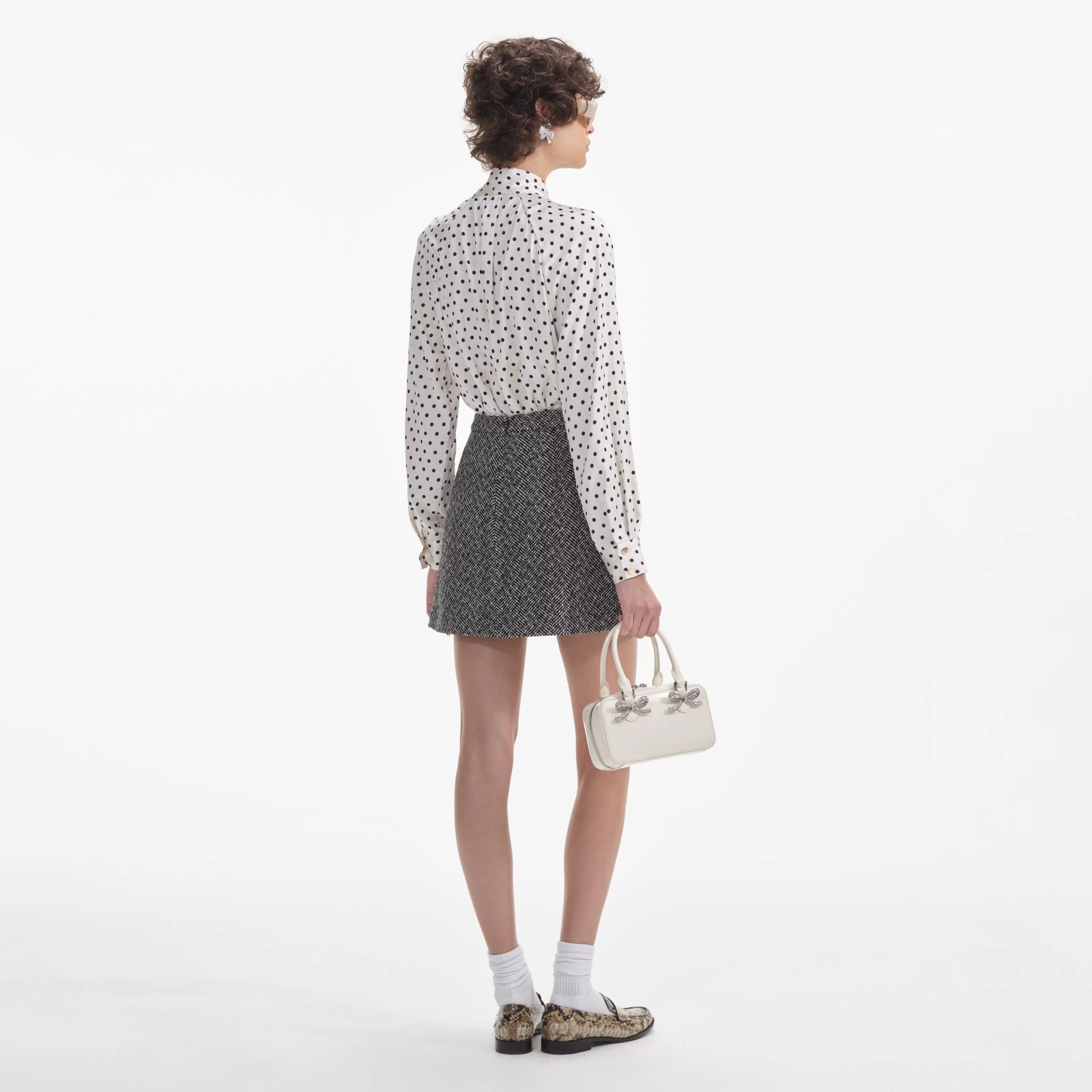 cream_polka_dot_satin_blouse_10095.webp Sale Polka Dot Satin Blouse Tops