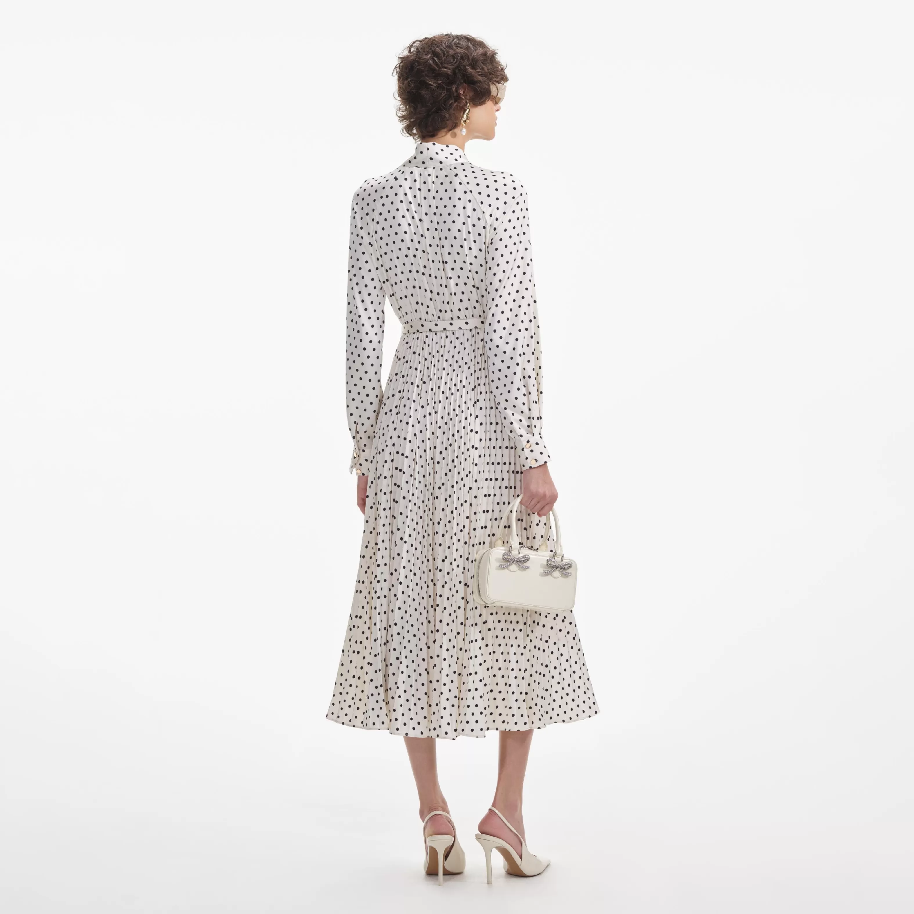 cream_polka_dot_satin_midi_dress_7120.webp Store Polka Dot Satin Midi Dress Dresses | Icons