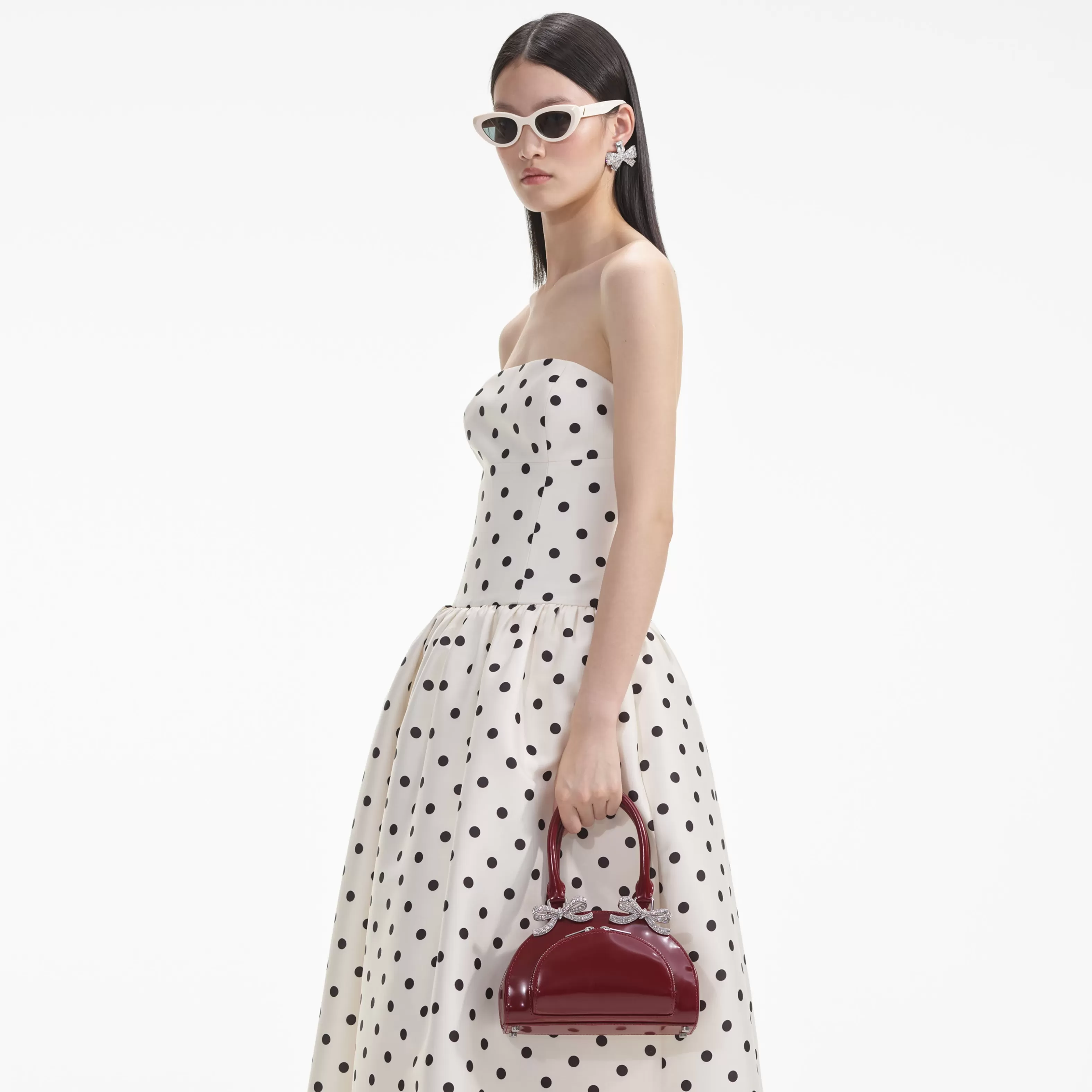 cream_polka_dot_taffeta_midi_dress_7565.webp New Polka Dot Taffeta Midi Dress Dresses | Icons