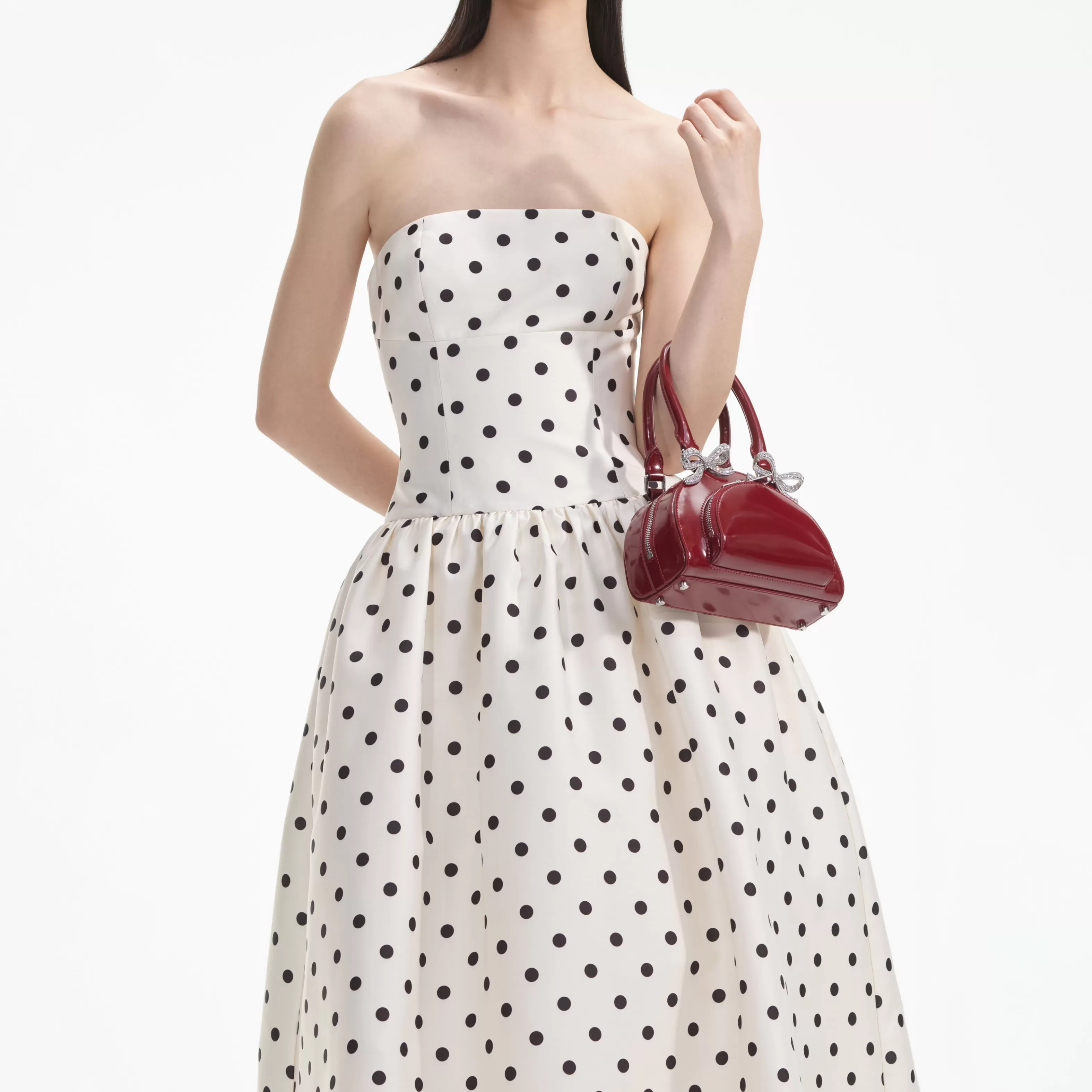 cream_polka_dot_taffeta_midi_dress_7566.webp New Polka Dot Taffeta Midi Dress Dresses | Icons