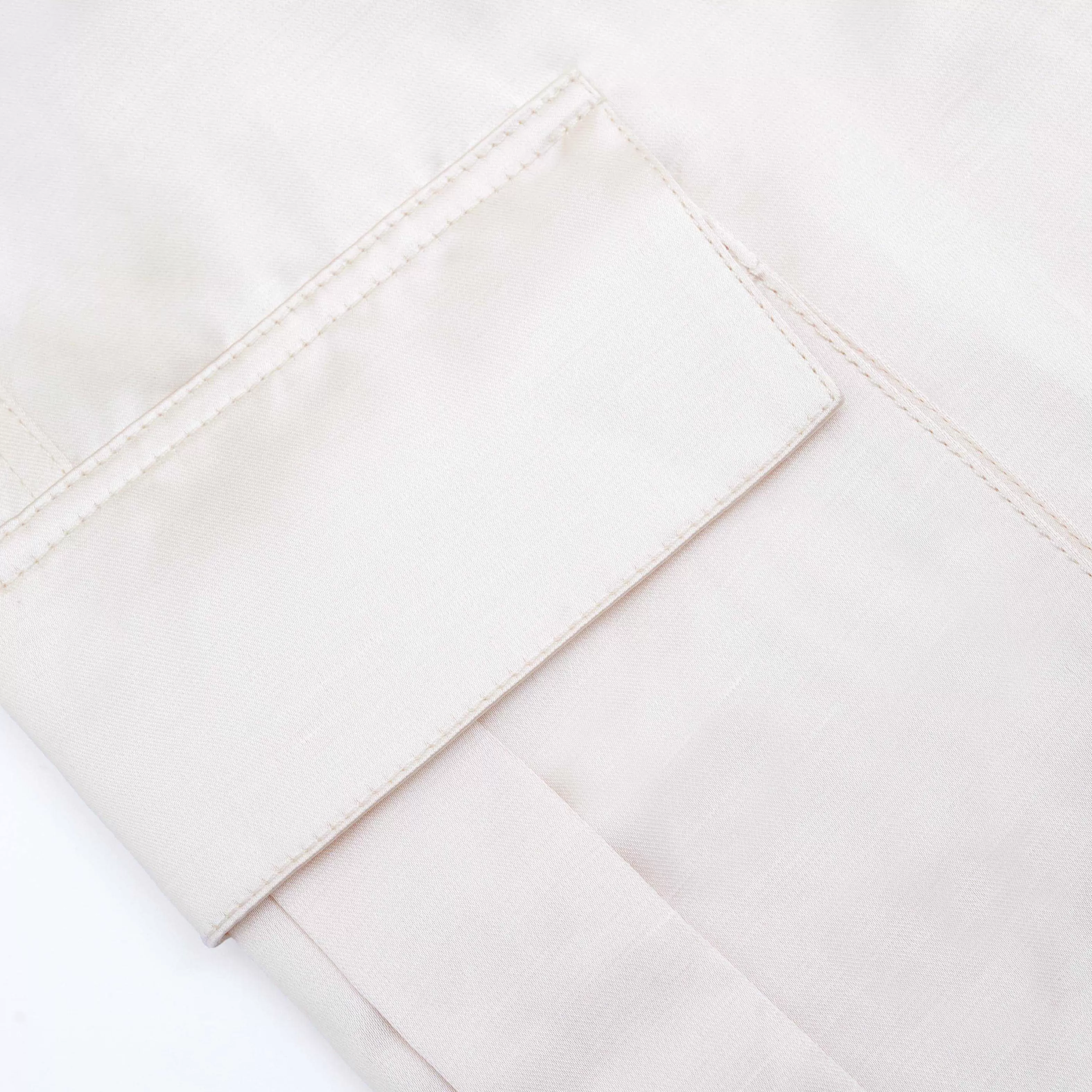 cream_satin_cargo_trousers_10489.webp Flash Sale Satin Cargo Trousers Bottoms