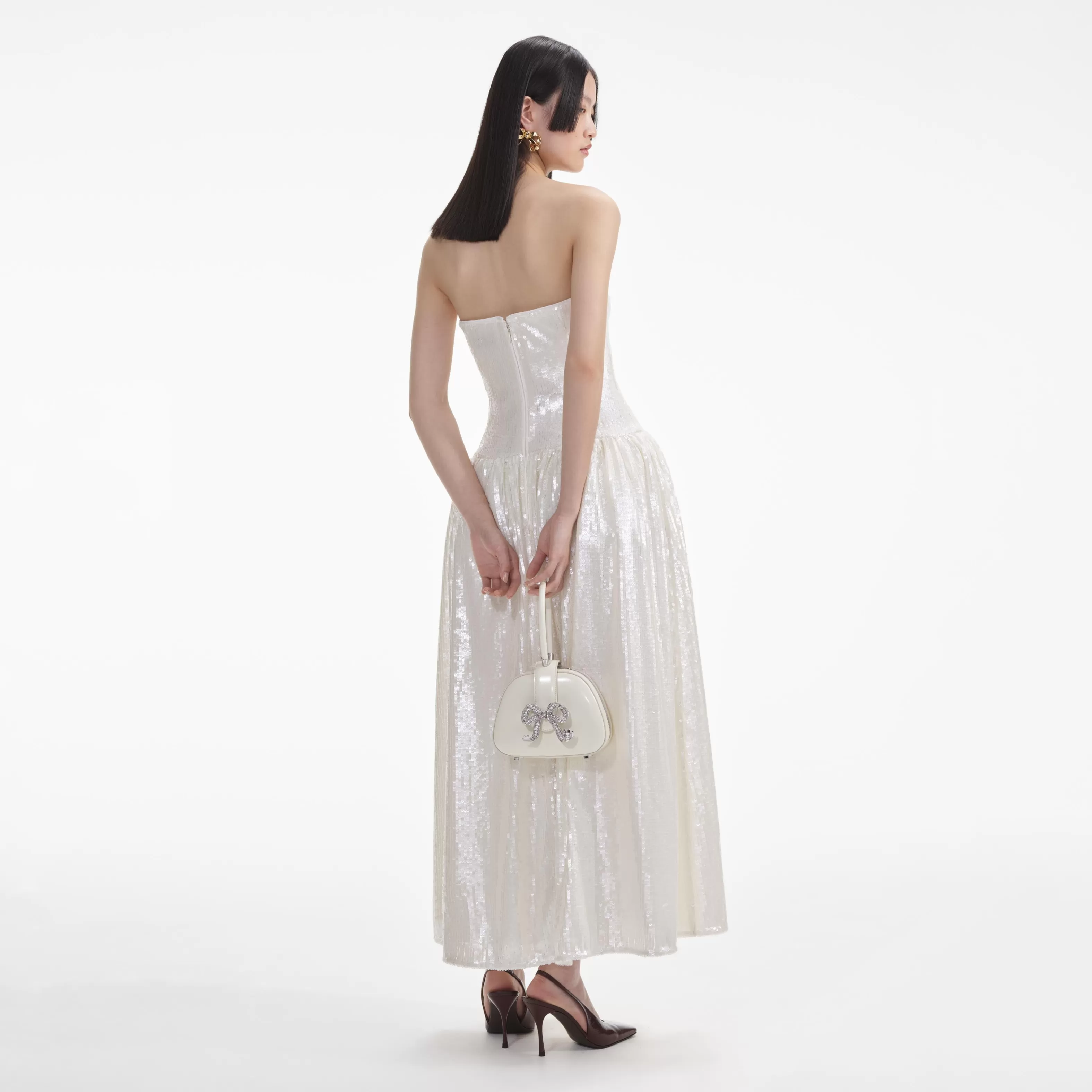 cream_sequin_bandeau_midi_dress_7219.webp Cheap Sequin Bandeau Midi Dress Dresses