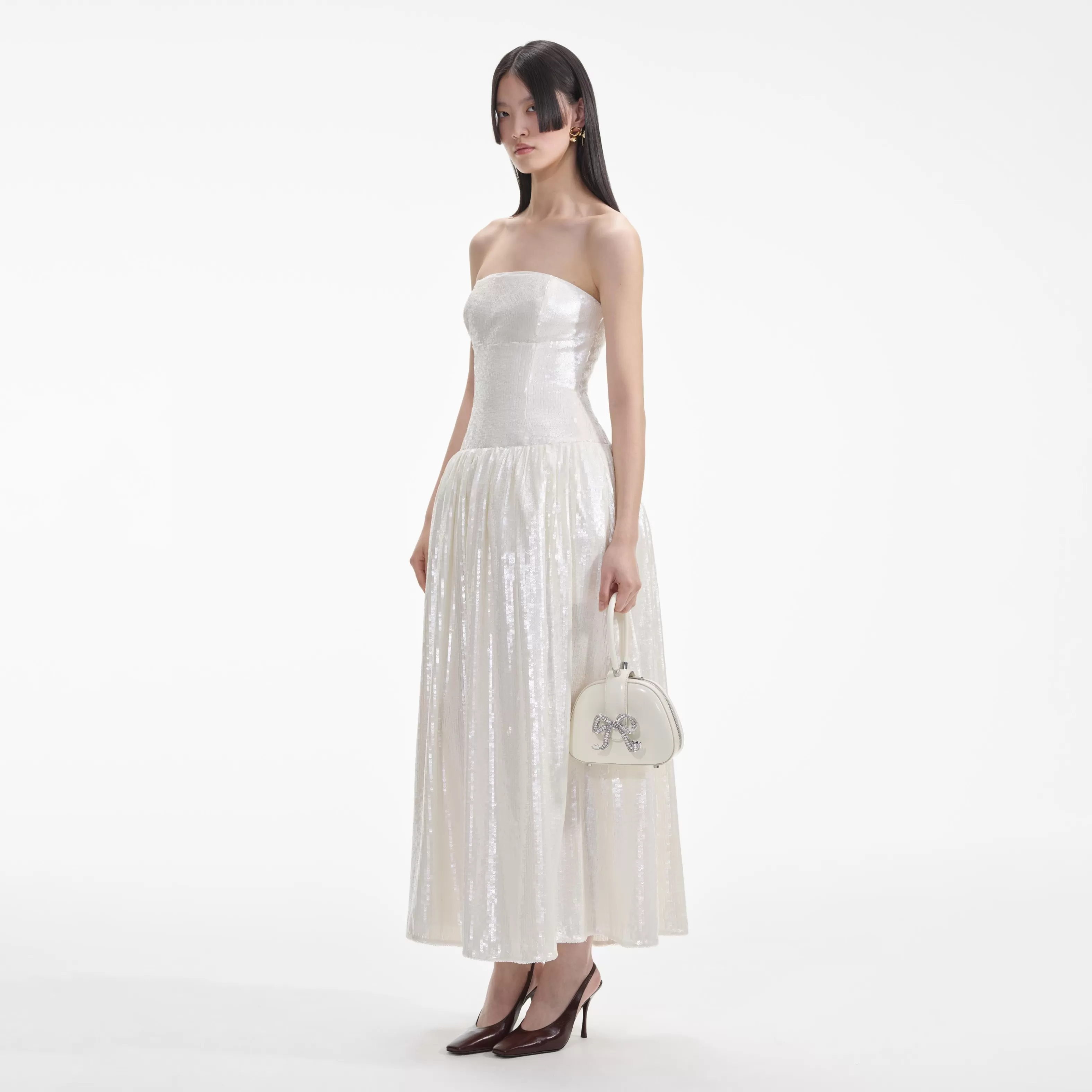 cream_sequin_bandeau_midi_dress_7222.webp Cheap Sequin Bandeau Midi Dress Dresses