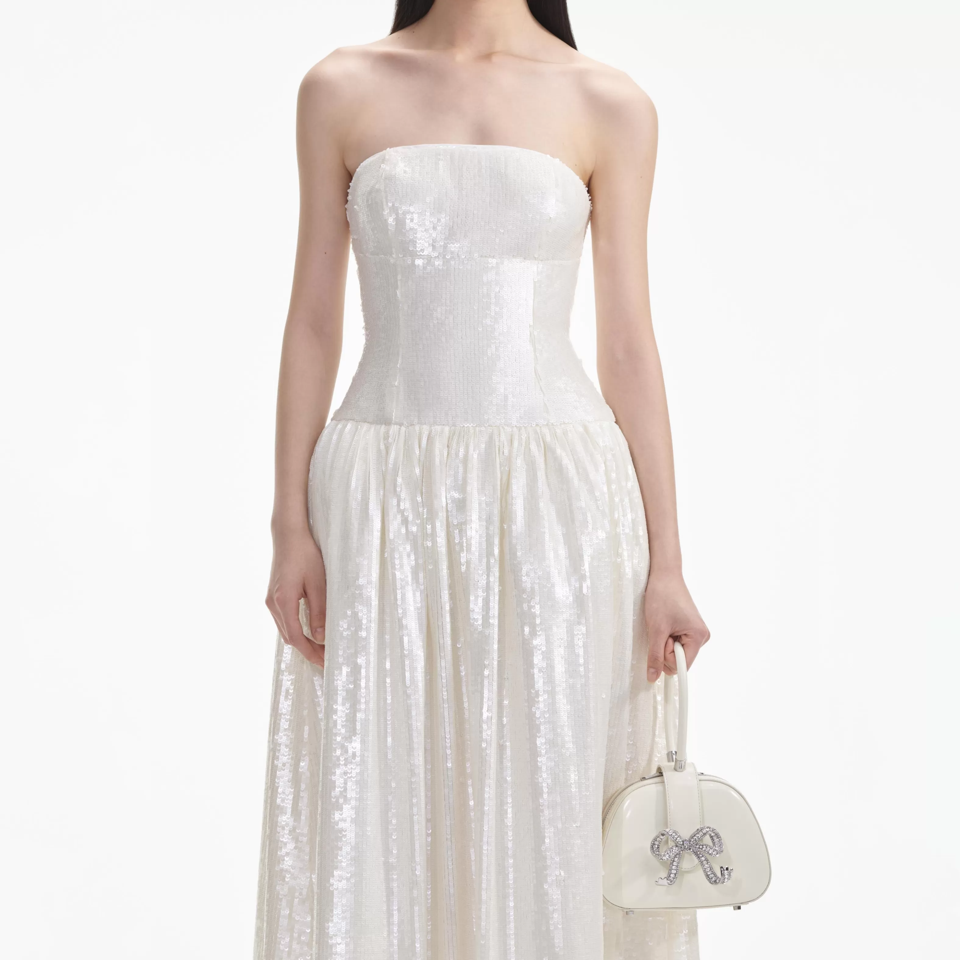 cream_sequin_bandeau_midi_dress_7226.webp Cheap Sequin Bandeau Midi Dress Dresses