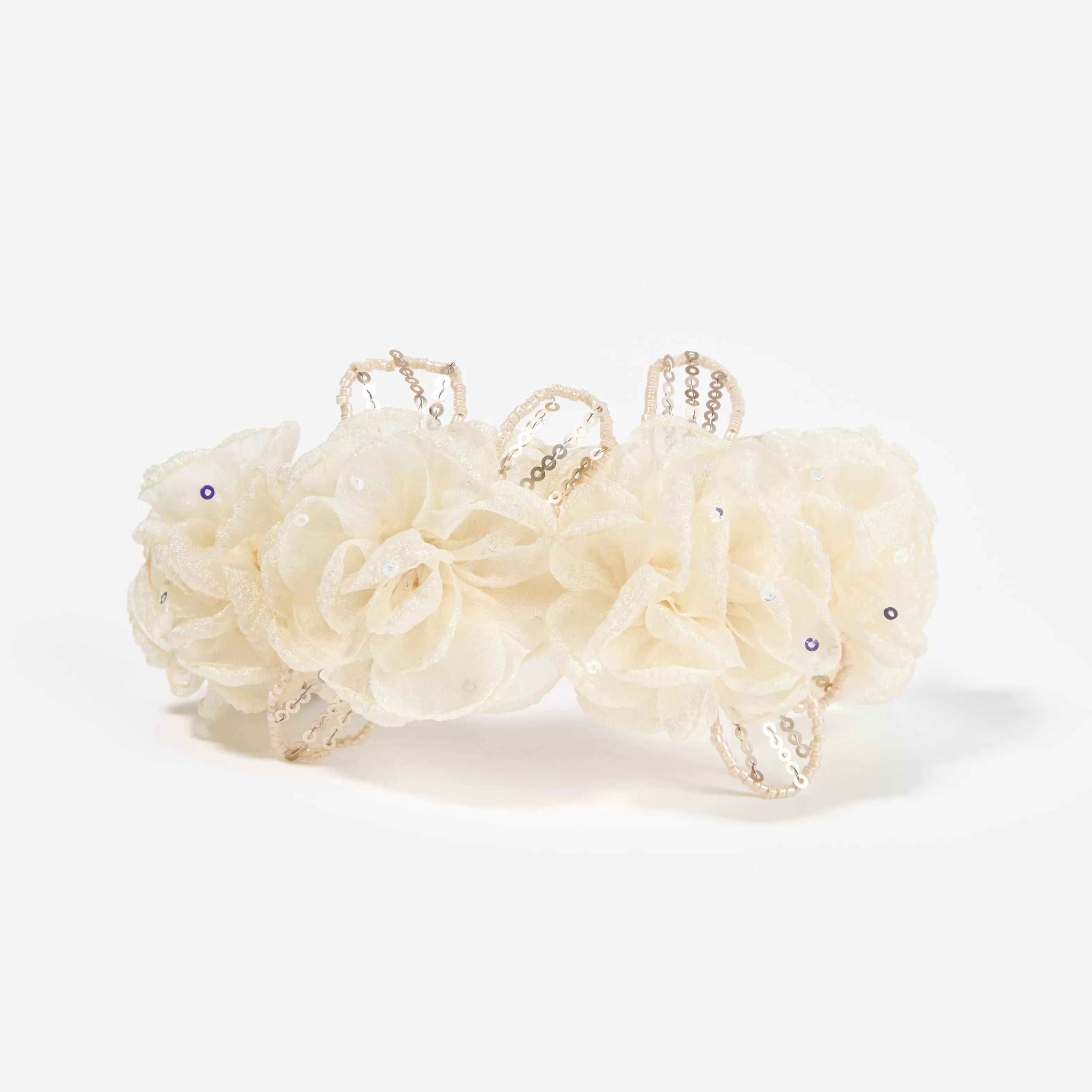 cream_sequin_tulle_headband_11948.webp Hot Sequin Tulle Headband Kids Kids