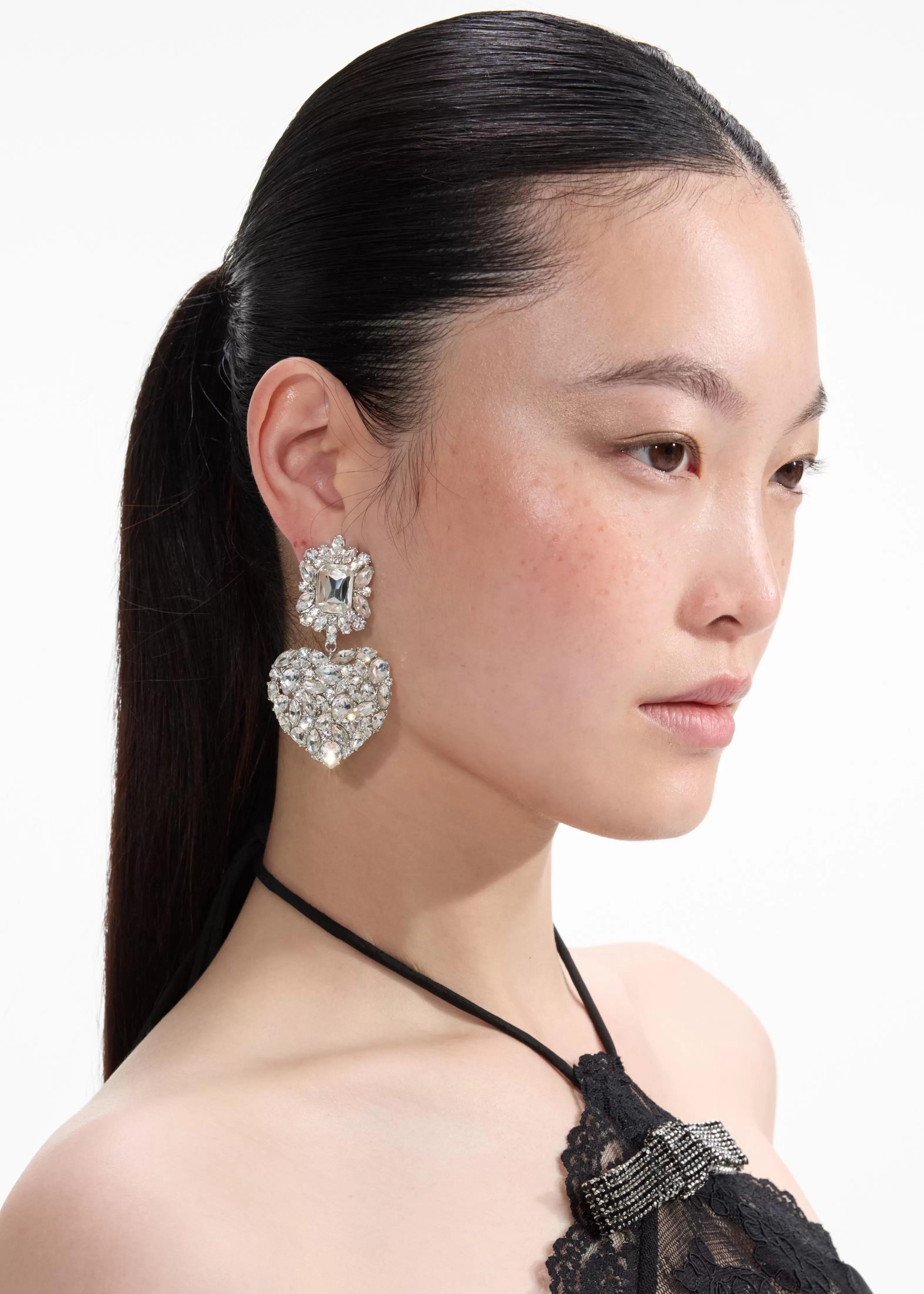 crystal_heart_tiered_earrings_10885.webp Best Sale Heart Tiered Earrings Jewellery