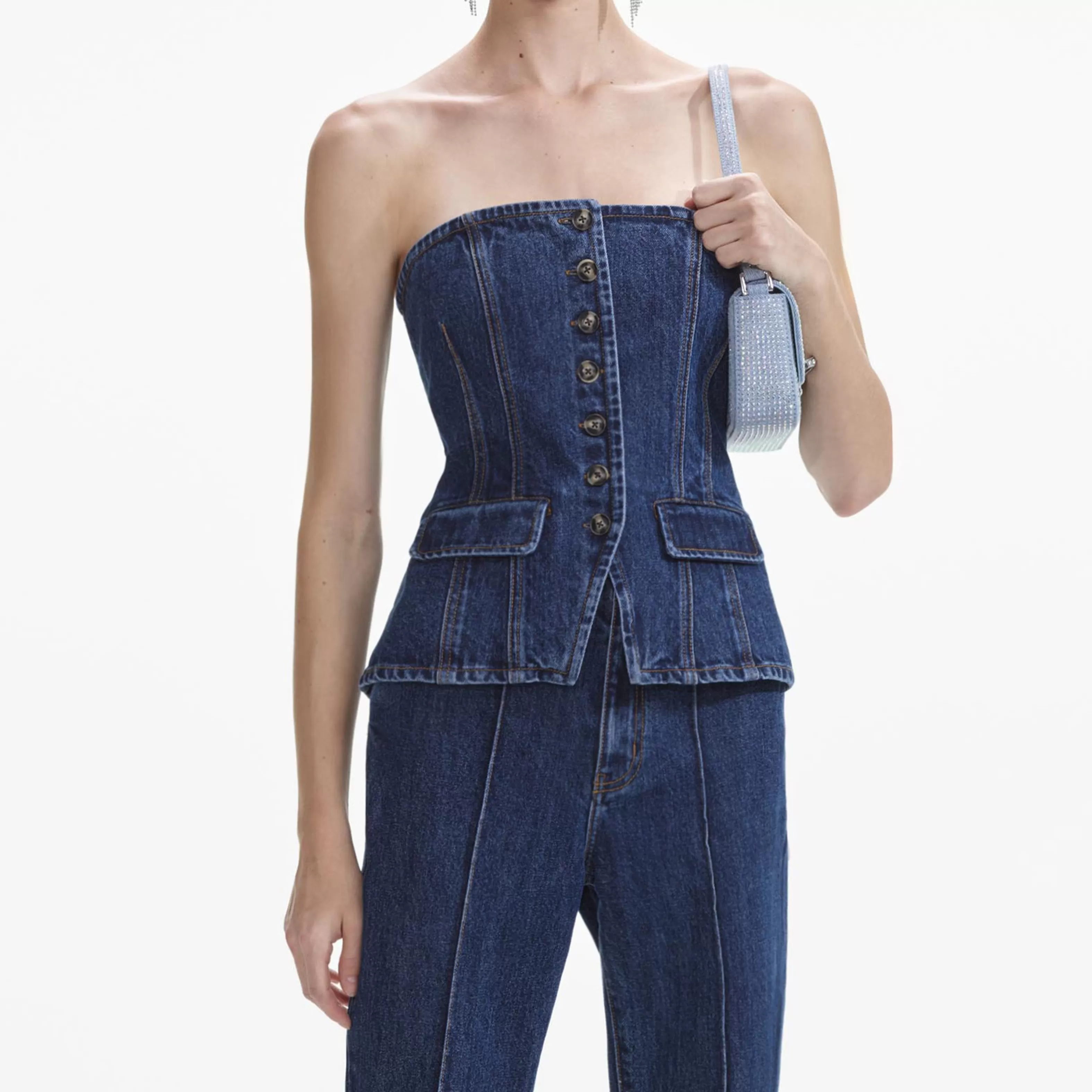 denim_bandeau_jumpsuit_8432.webp Discount Bandeau Jumpsuit Dresses | Denim