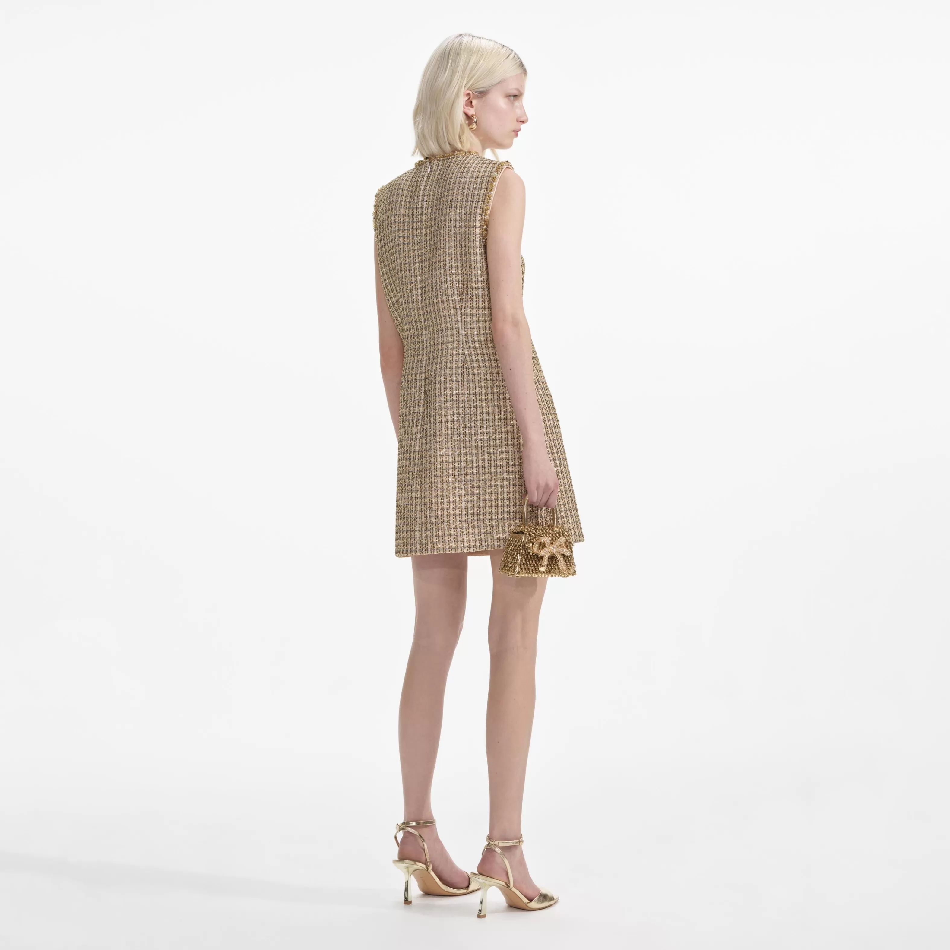 gold_boucle_embellished_mini_dress_7816.webp Discount Boucle Embellished Mini Dress Dresses | Exclusives