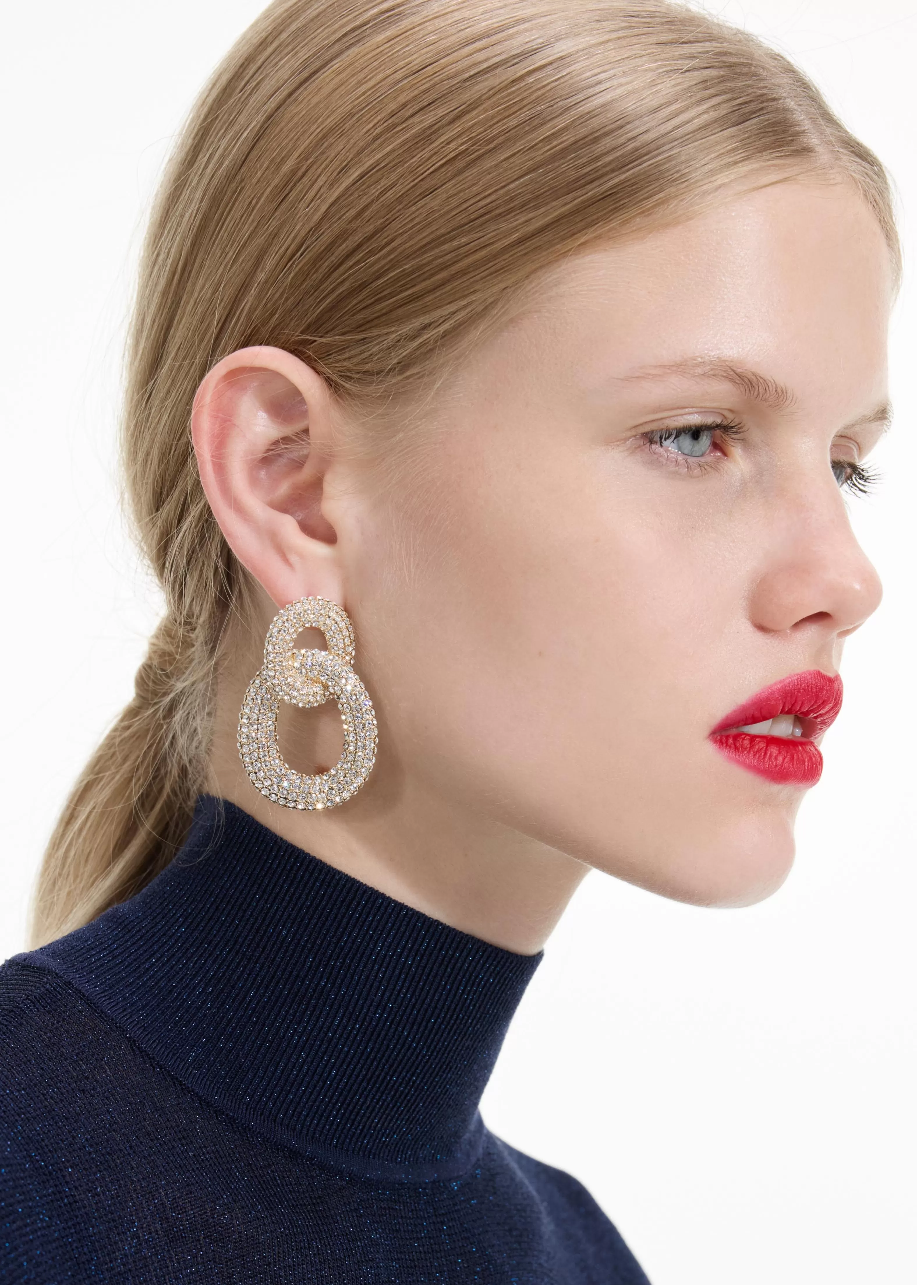 gold_crystal_link_earrings_10848.webp Sale Crystal Link Earrings Jewellery