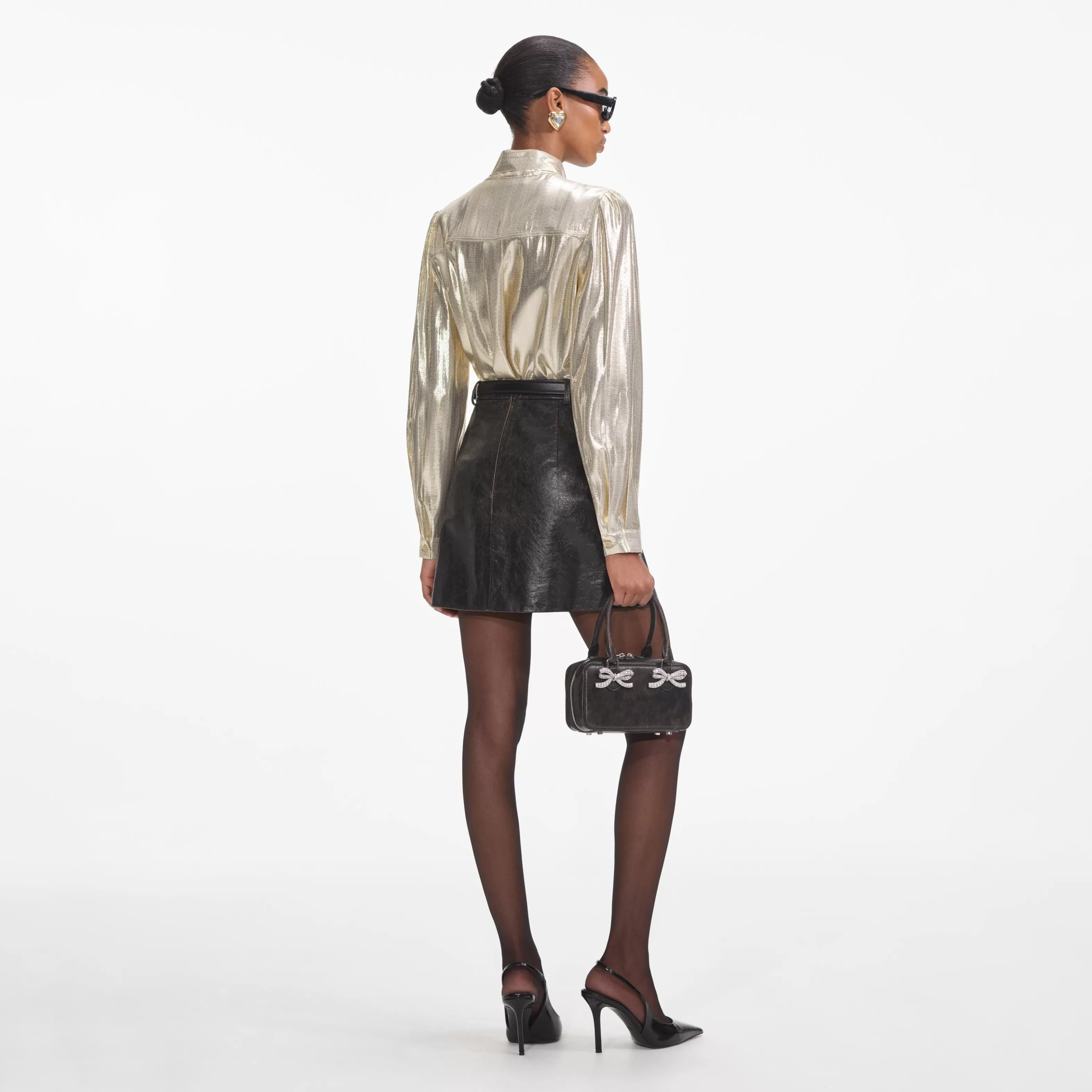 gold_metallic_pussy_bow_blouse_9969-1.webp Store Metallic Pussy Bow Blouse Tops
