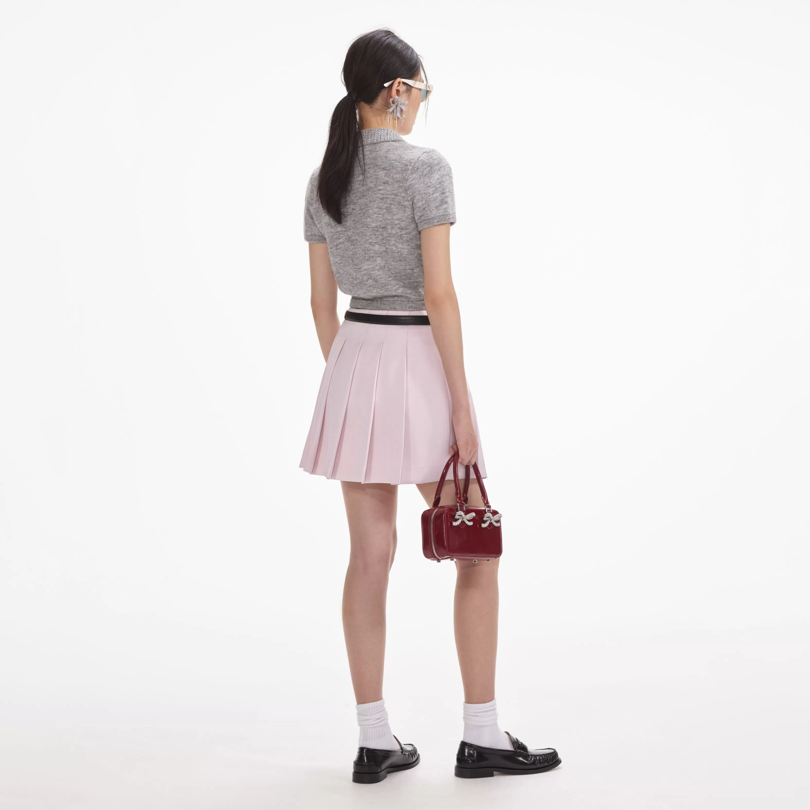 grey_melange_diamante_knit_top_8877.webp Outlet Melange Diamante Knit Top Knitwear | Tops