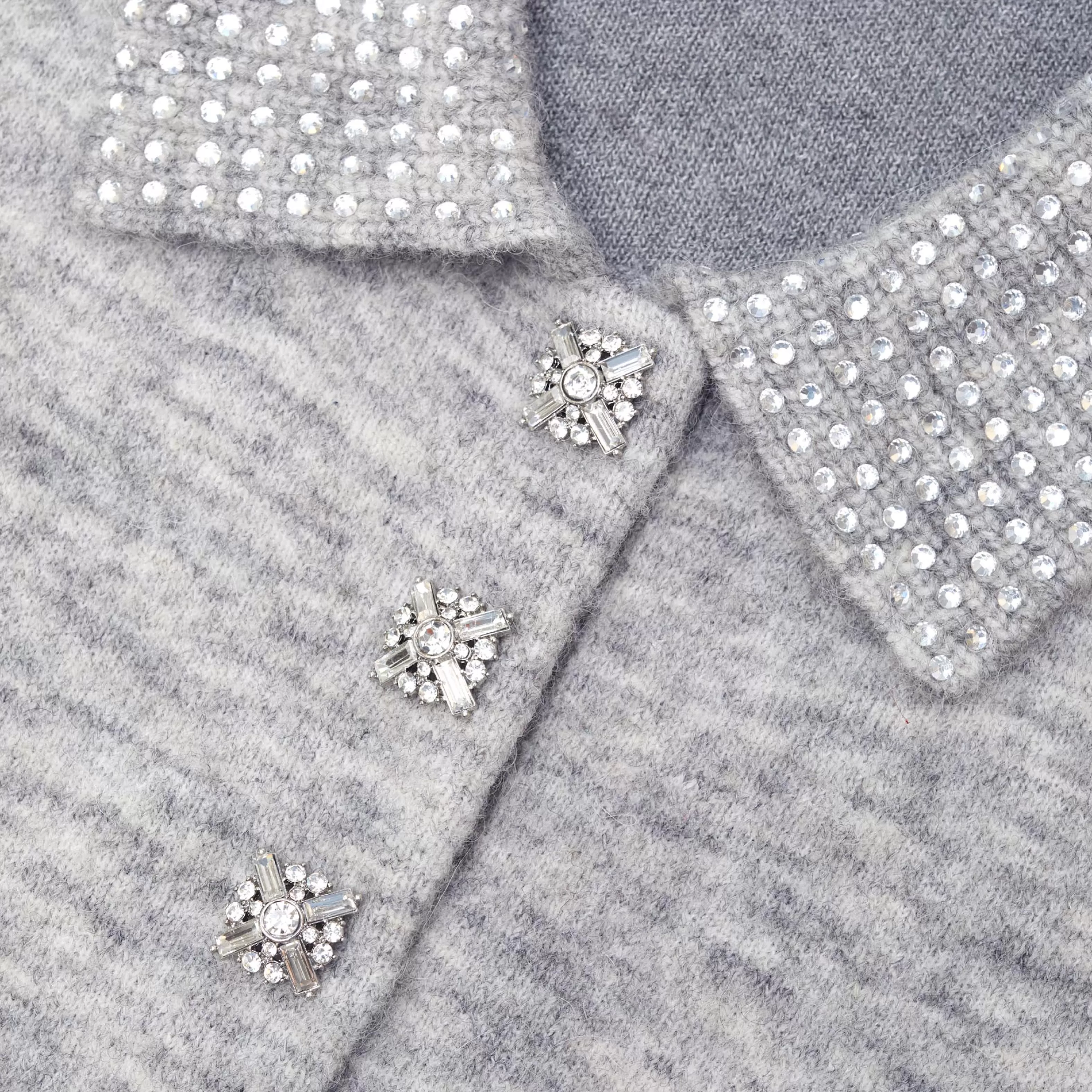 grey_melange_diamante_knit_top_8879.webp Outlet Melange Diamante Knit Top Knitwear | Tops