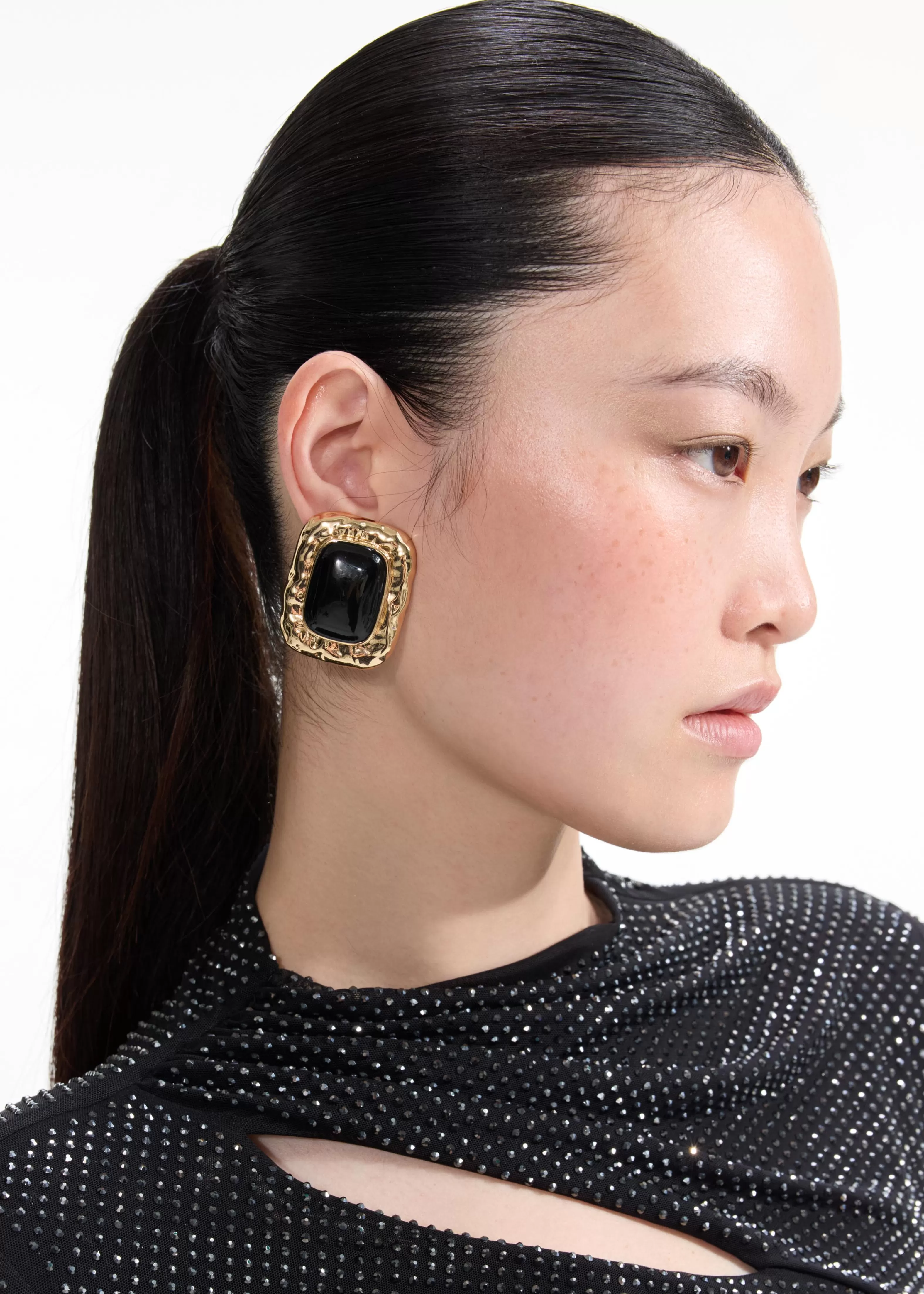 mottled_gold_black_earrings_10796.webp Shop Gold Black Earrings Jewellery