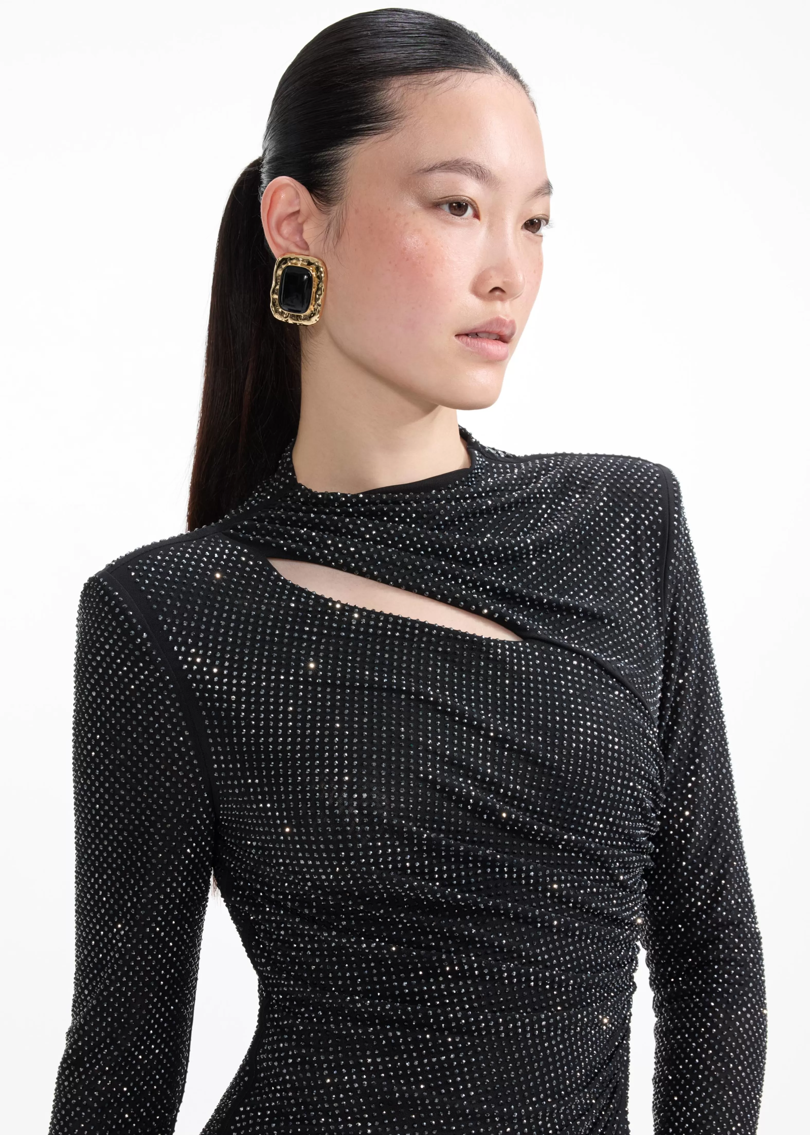 mottled_gold_black_earrings_10799.webp Shop Gold Black Earrings Jewellery