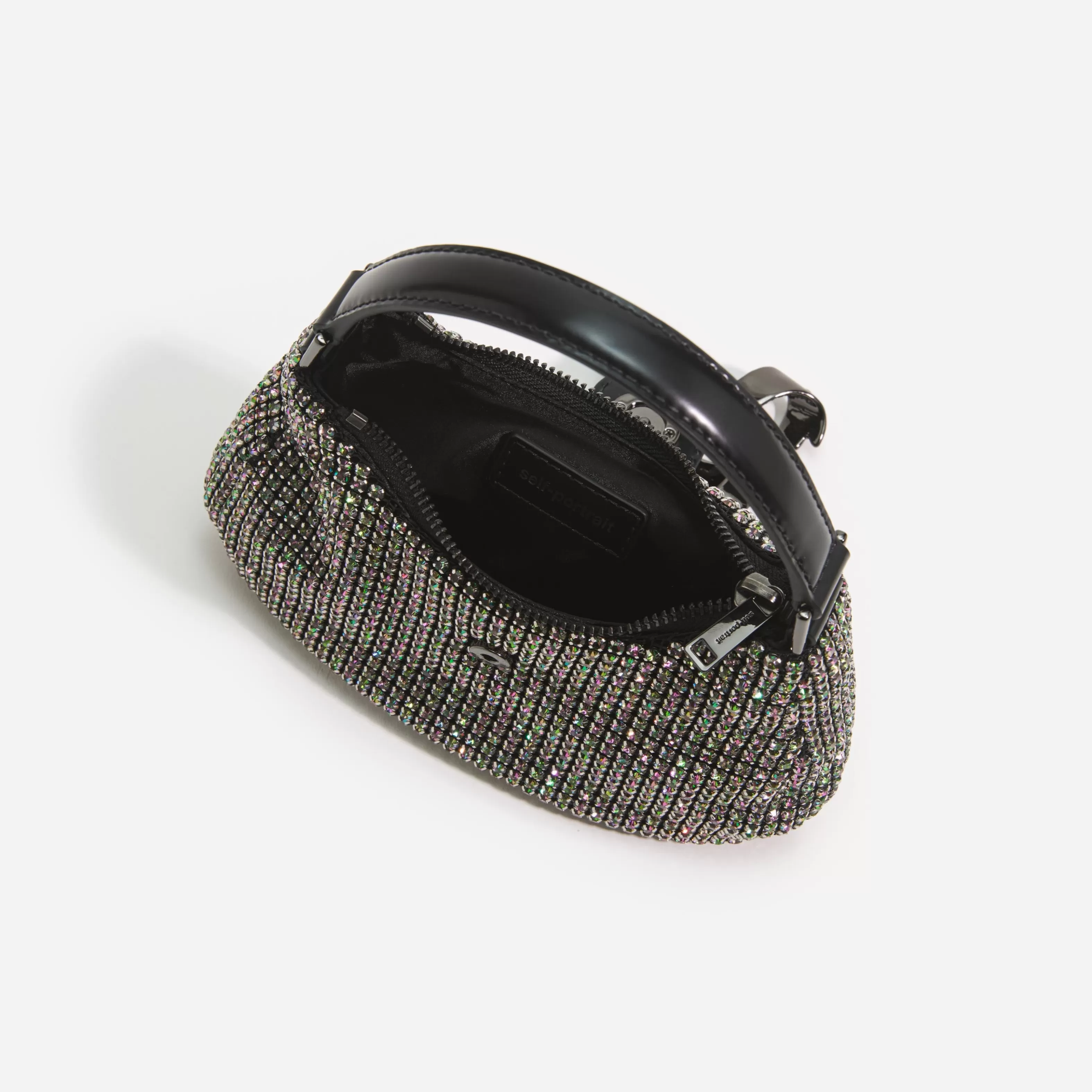multi_rhinestone_chainmail_crescent_bag_11540.webp Fashion Rhinestone Chainmail Crescent Bag Handbags