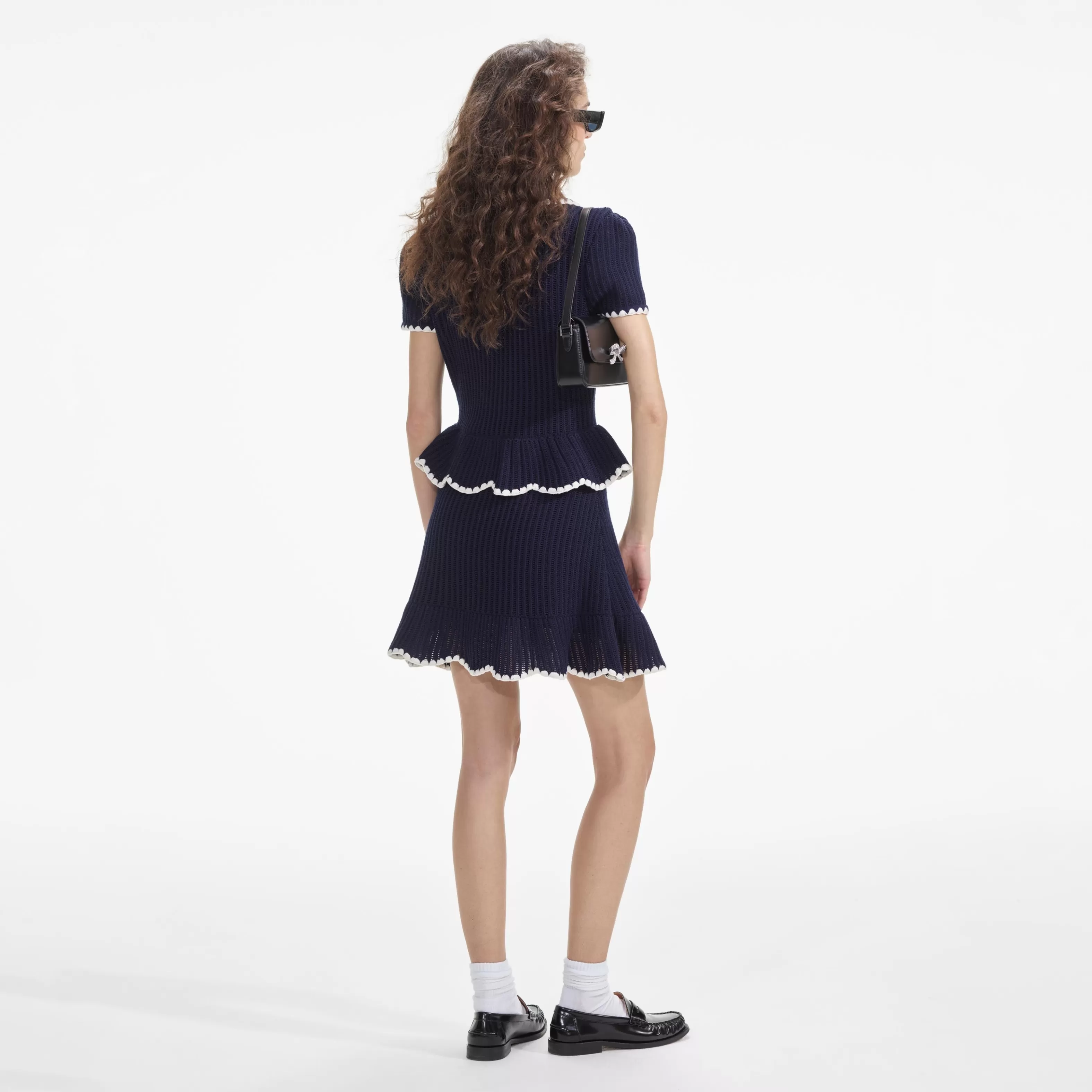 navy_crochet_flared_mini_dress_8425.webp Flash Sale Crochet Flared Mini Dress Dresses | Exclusives