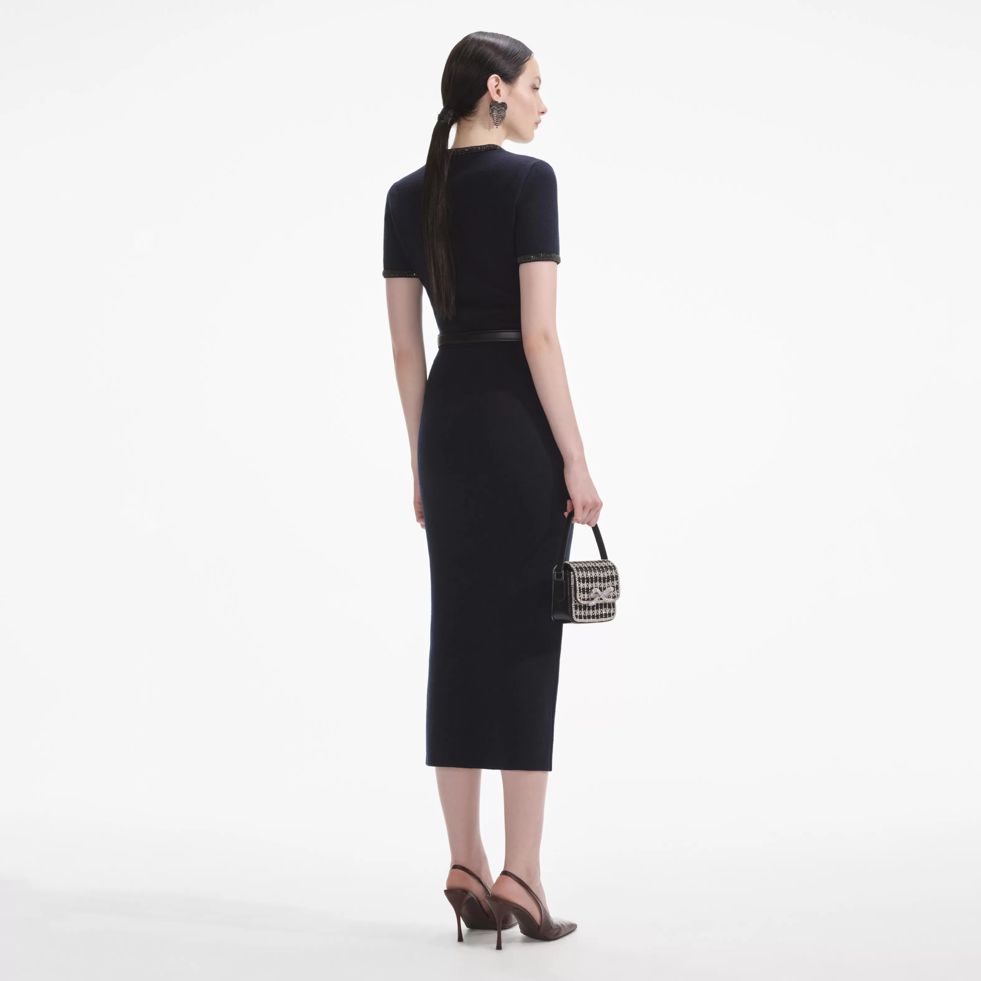 navy_embellished_knit_midi_skirt_9448.webp Cheap Embellished Knit Midi Skirt Co-ords | Bottoms