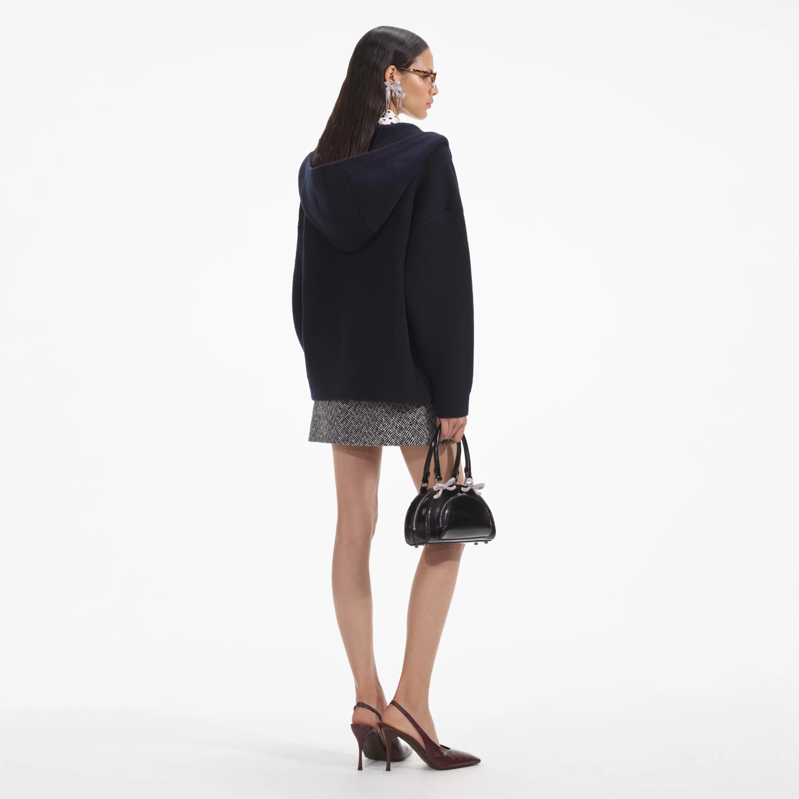 navy_knit_diamante_trim_hoodie_9171.webp Hot Knit Diamante Trim Hoodie Knitwear | Outerwear