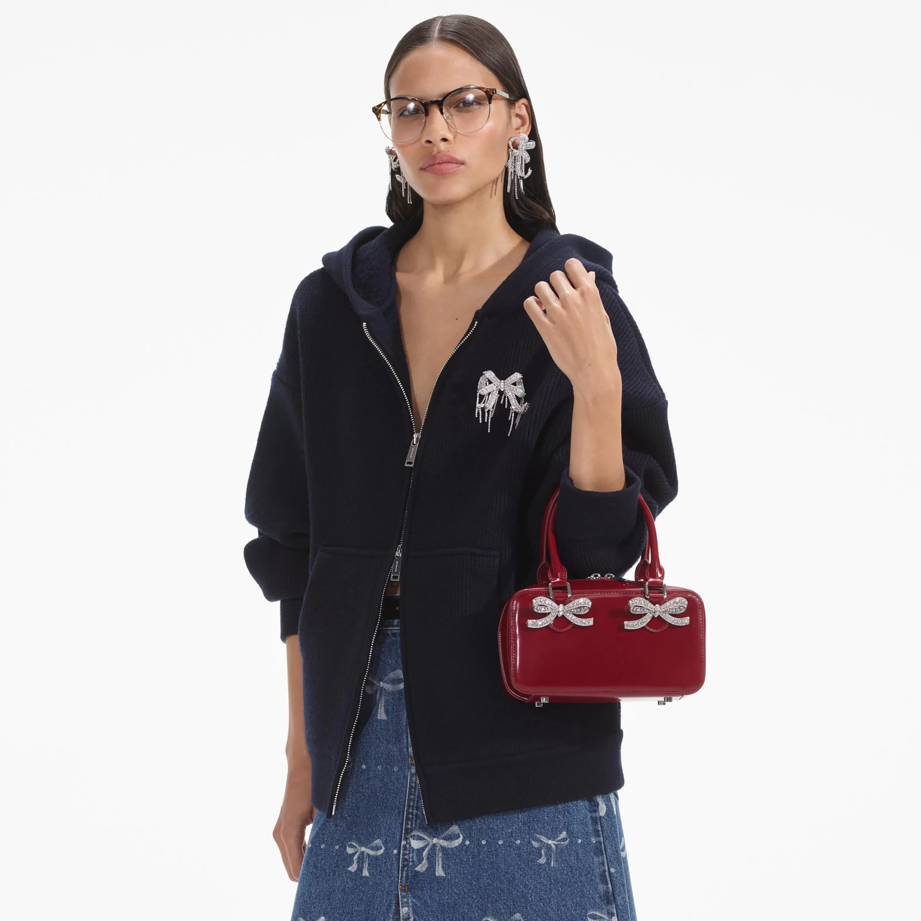 navy_knit_hoodie_9122.webp Hot Knit Hoodie Knitwear | Tops