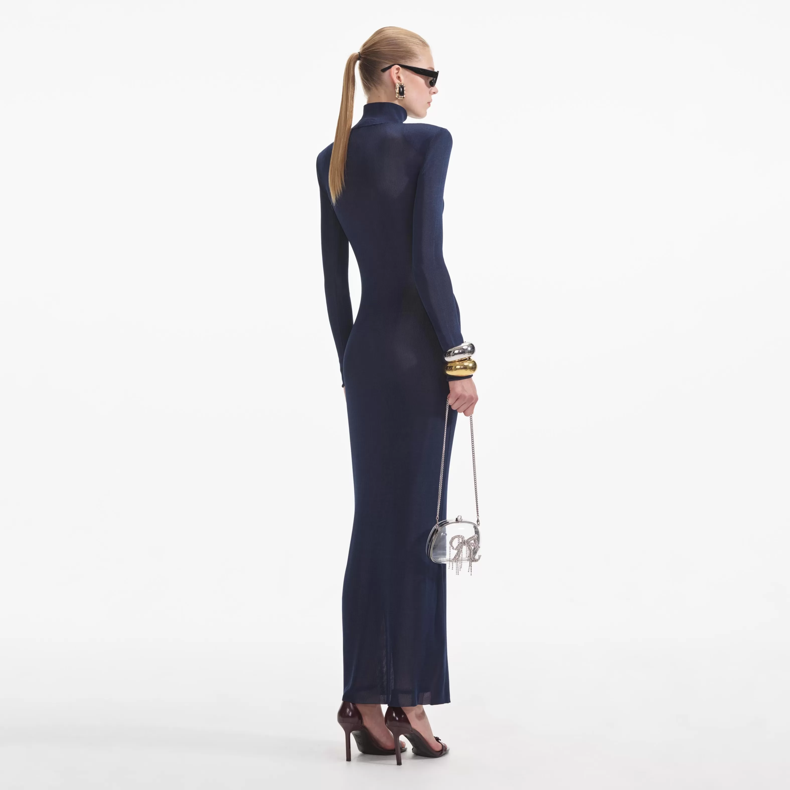 navy_viscose_knit_maxi_dress_6994.webp Discount Viscose Knit Maxi Dress Dresses | Knitwear