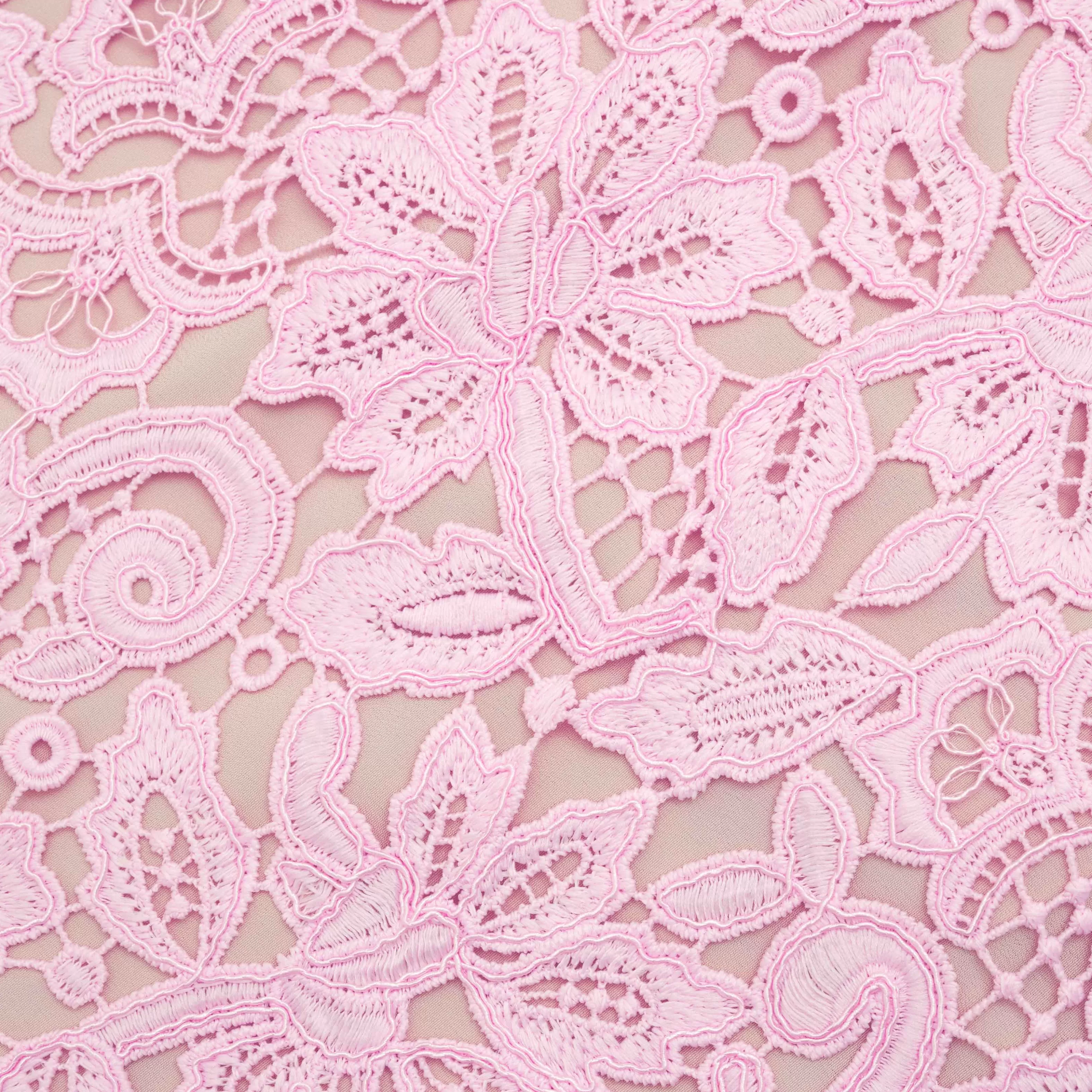 pink_floral_lace_mini_dress_8137.webp Clearance Floral Lace Mini Dress Dresses