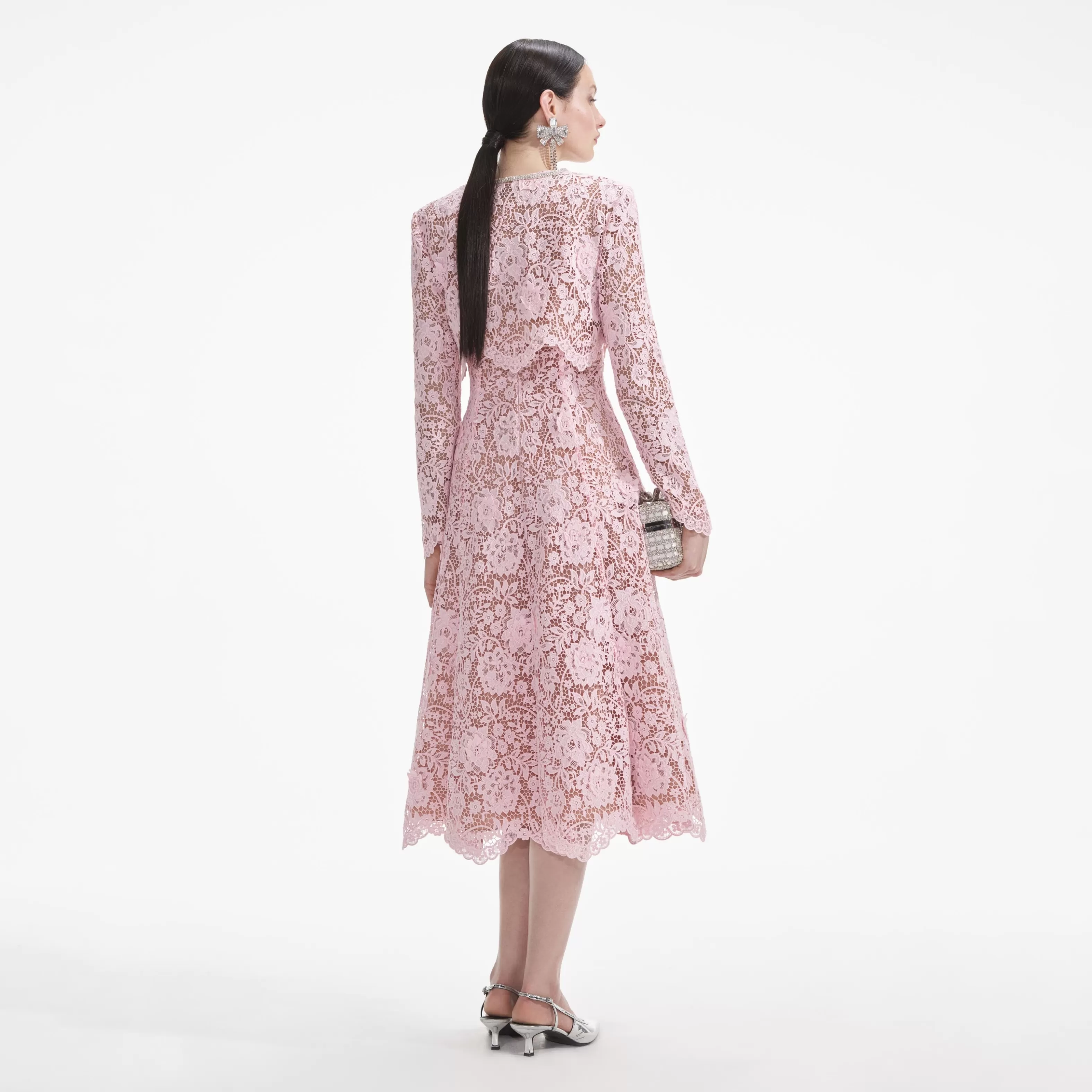 pink_flower_lace_jacket_10391.webp Discount Flower Lace Jacket Tops | Outerwear