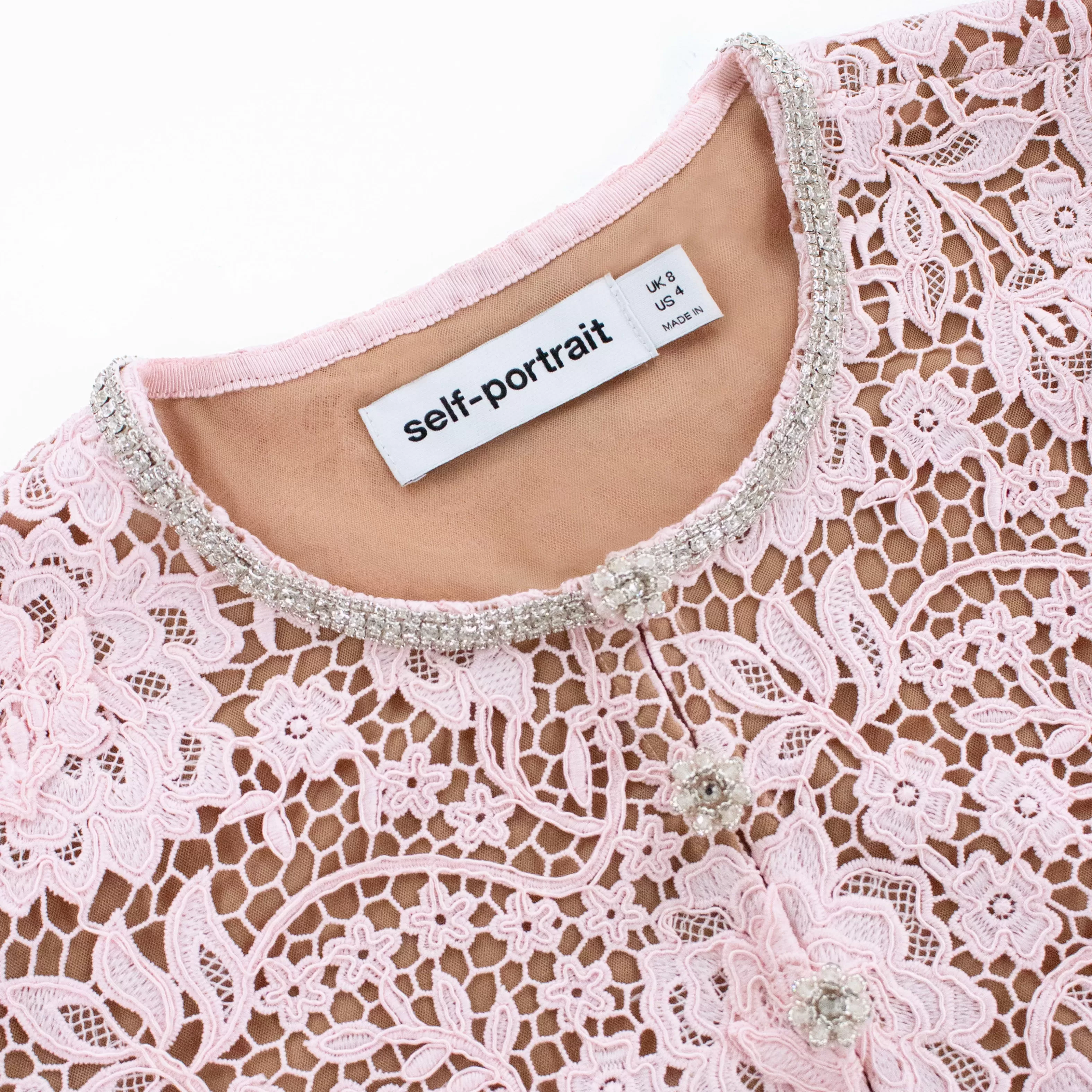 pink_flower_lace_jacket_10395.webp Discount Flower Lace Jacket Tops | Outerwear