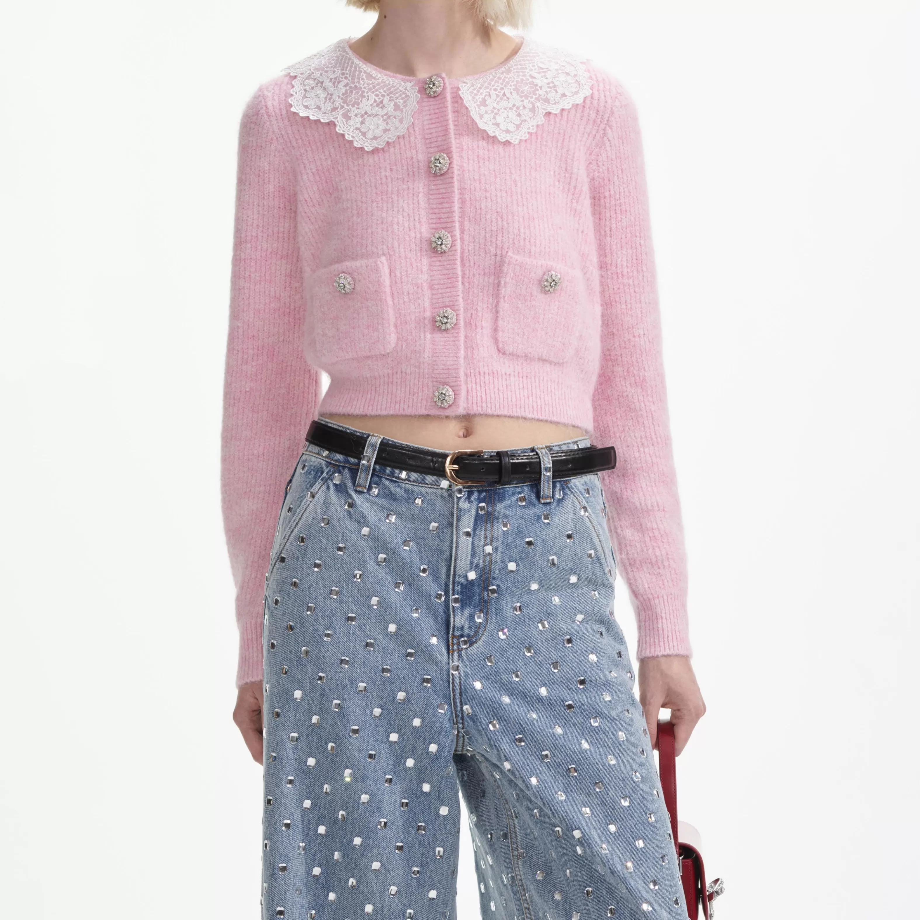 pink_fluffy_rib_knit_cardigan_9055.webp Sale Fluffy Rib Knit Cardigan Knitwear | Tops