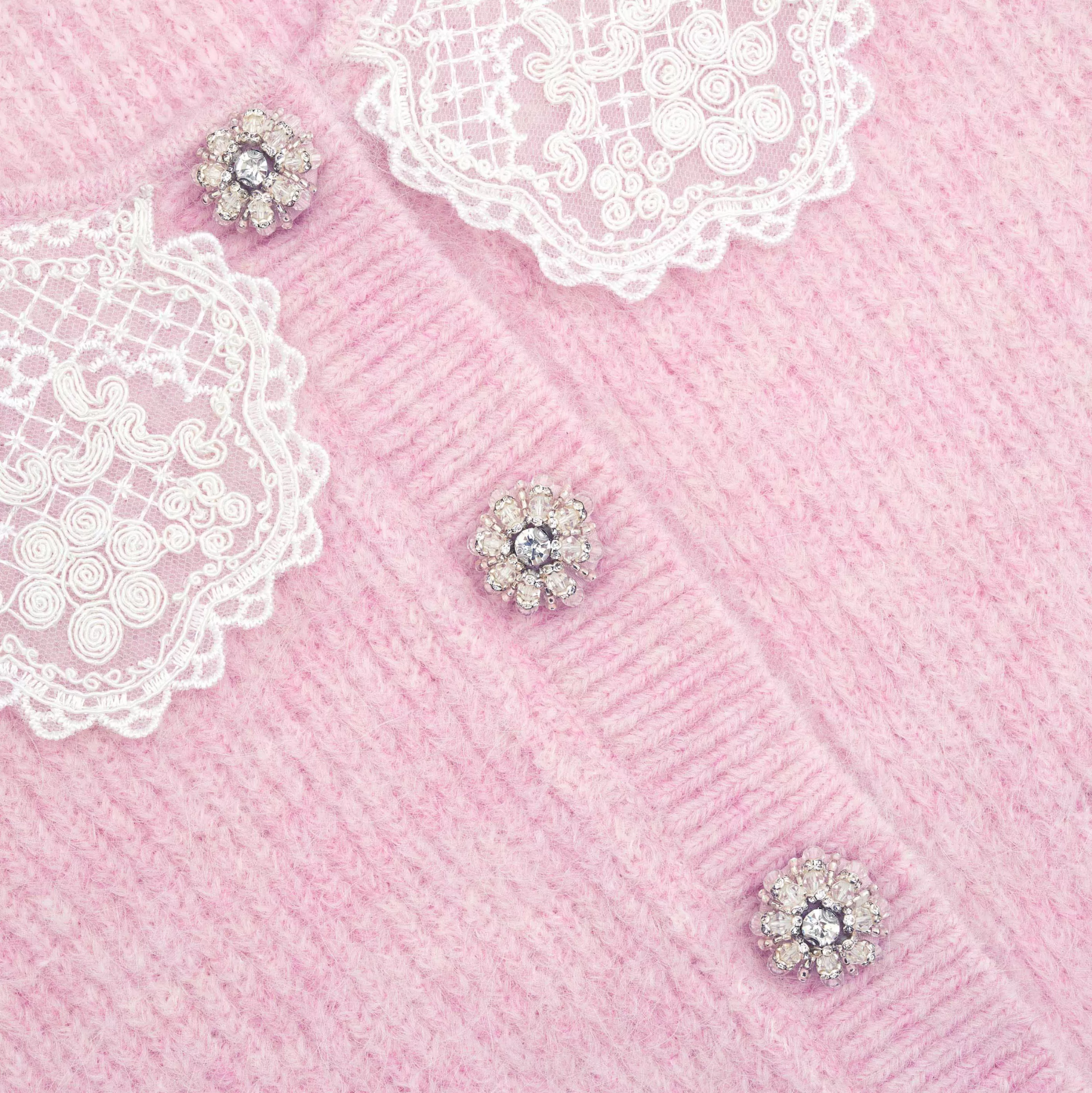 pink_fluffy_rib_knit_cardigan_9056.webp Sale Fluffy Rib Knit Cardigan Knitwear | Tops