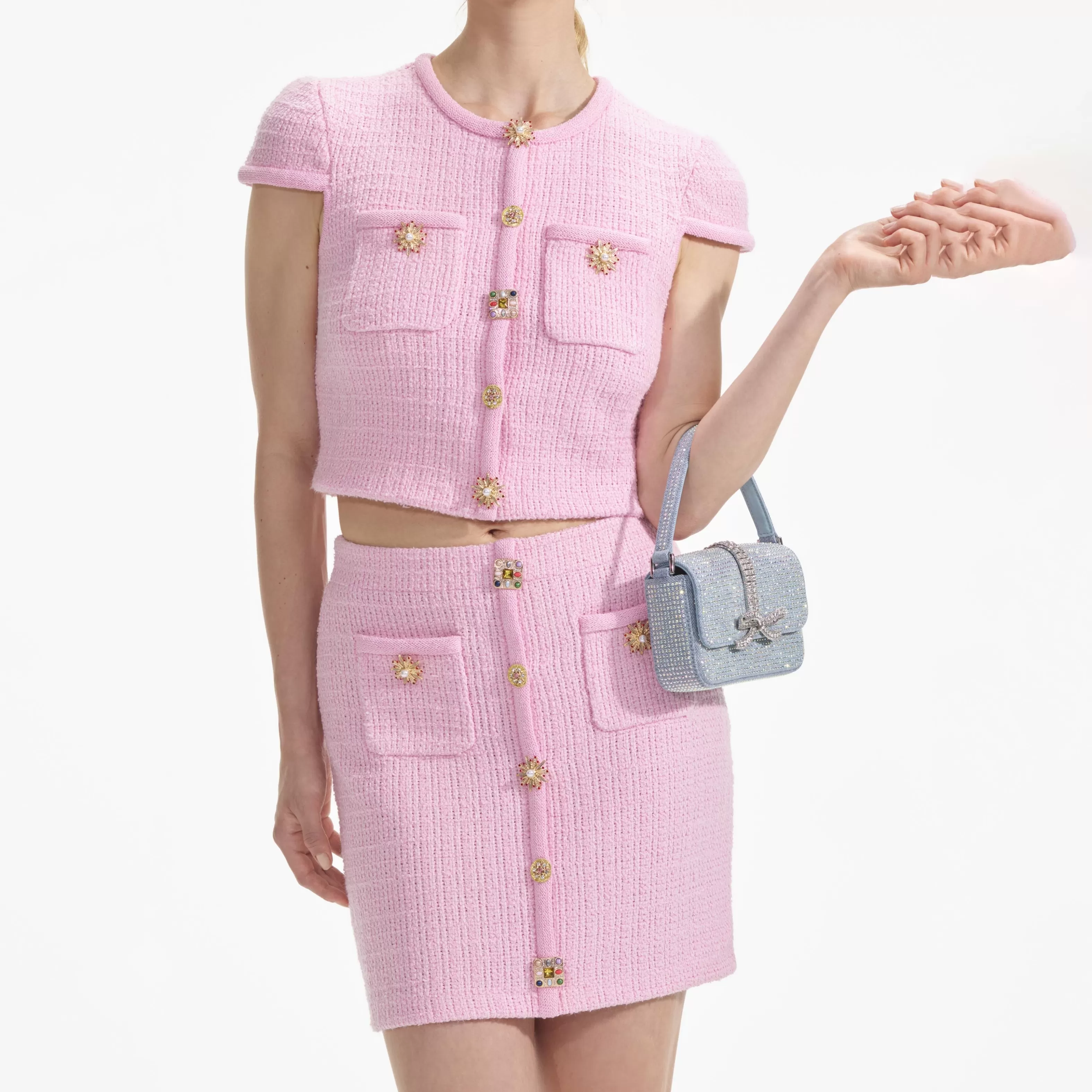 pink_jewel_button_knit_mini_skirt_9165.webp Online Jewel Button Knit Mini Skirt Knitwear | Co-ords