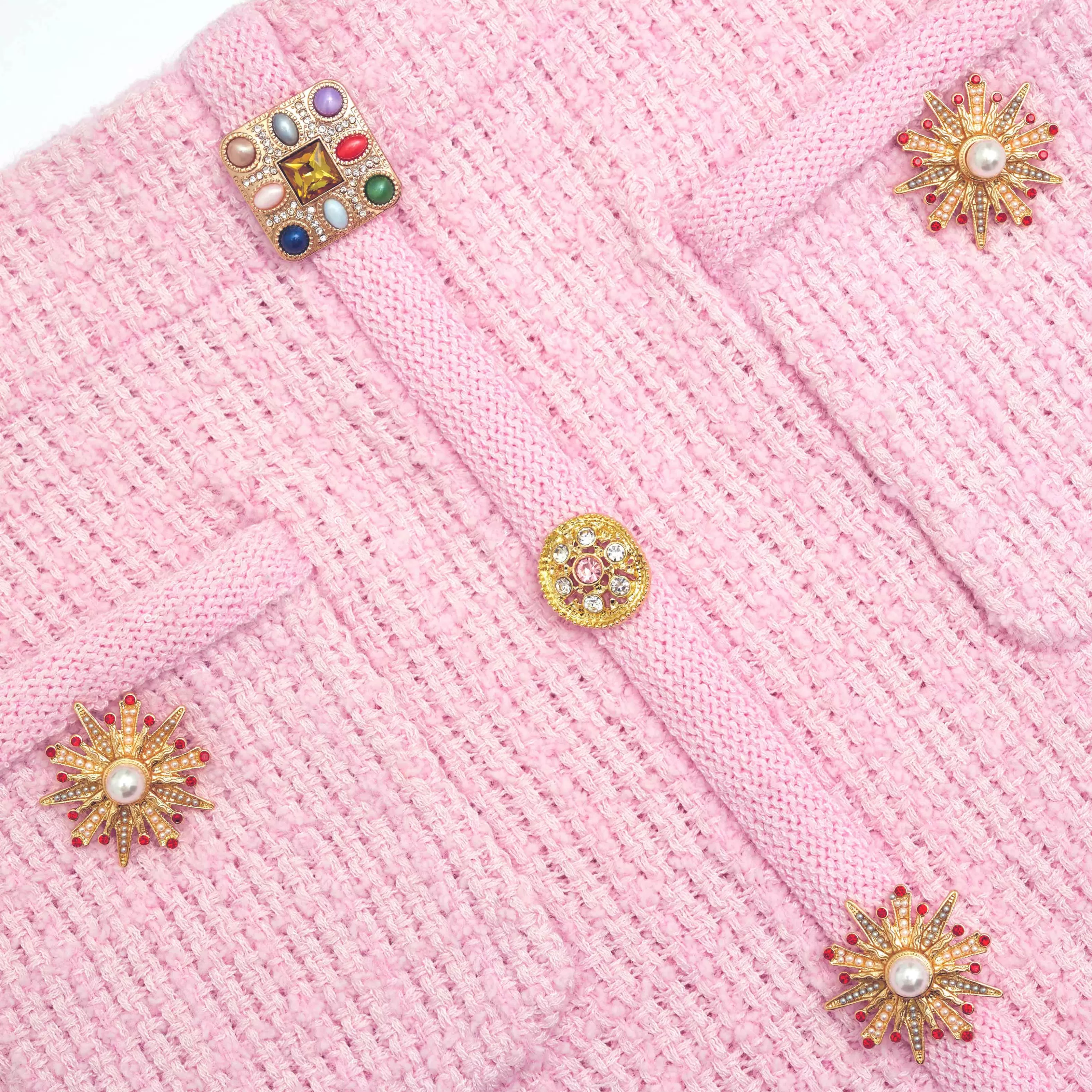 pink_jewel_button_knit_mini_skirt_9166.webp Online Jewel Button Knit Mini Skirt Knitwear | Co-ords