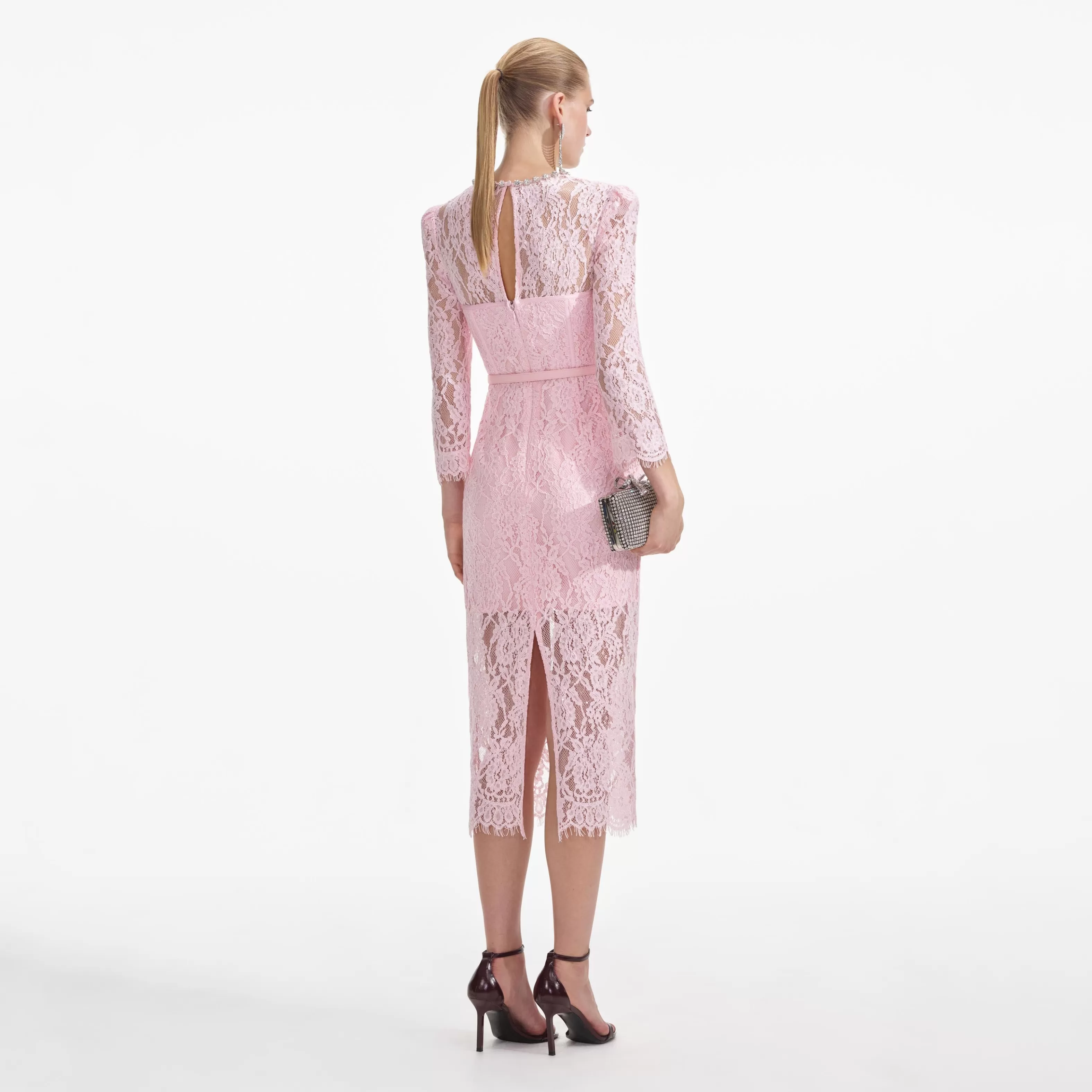 pink_lace_bustier_midi_dress_6647.webp Cheap Lace Bustier Midi Dress Dresses