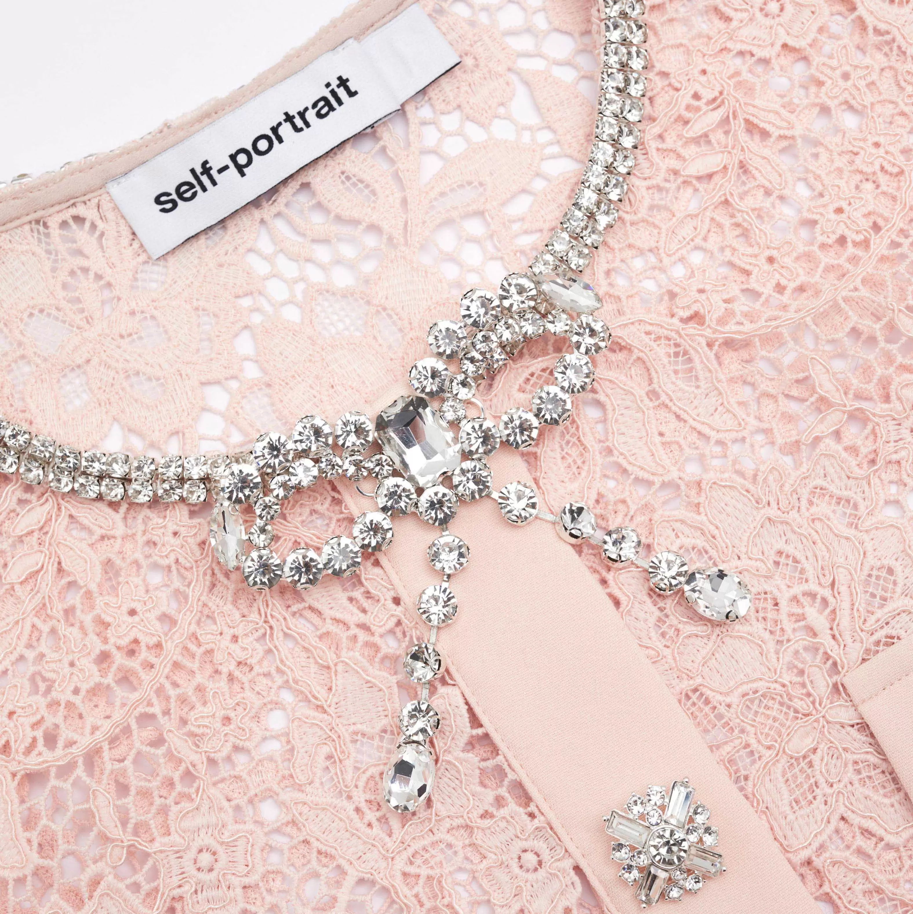pink_lace_diamante_bow_midi_dress_7531.webp Store Lace Diamante Bow Midi Dress Dresses | Icons