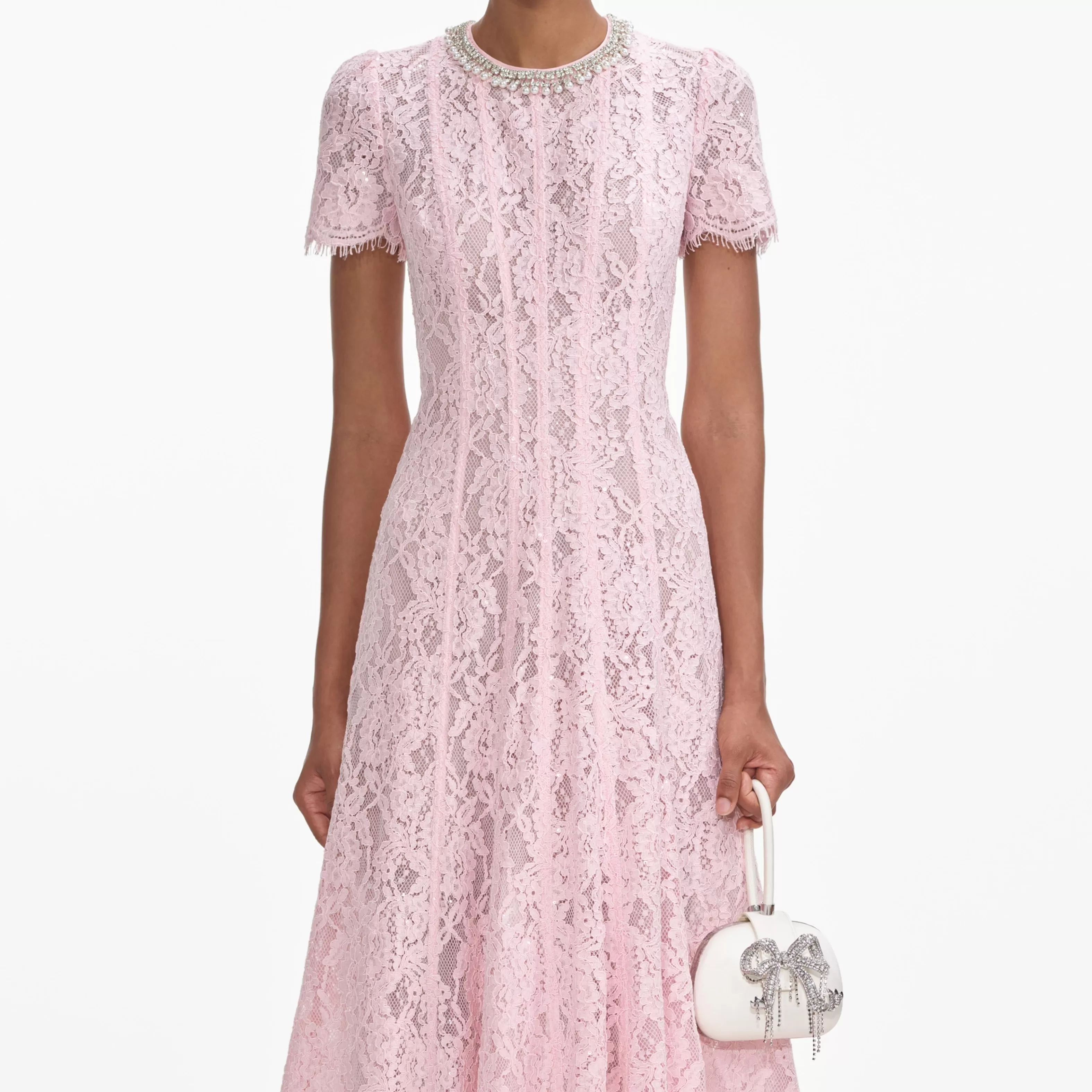 pink_lace_embellished_midi_dress_6610.webp Sale Lace Embellished Midi Dress Dresses