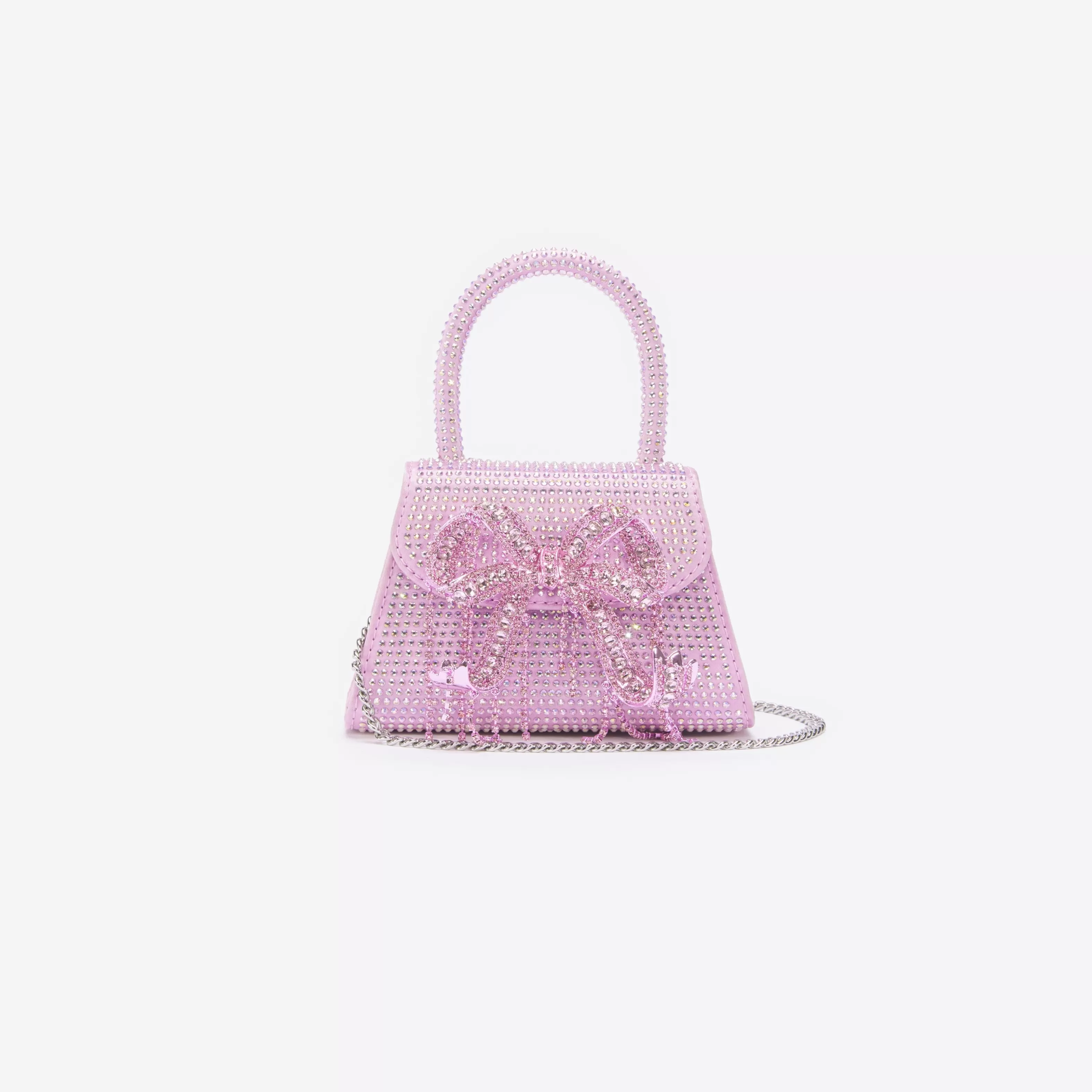 pink_rhinestone_embellished_micro_bow_bag_11768.webp Clearance Rhinestone Embellished Micro Bow Bag Handbags