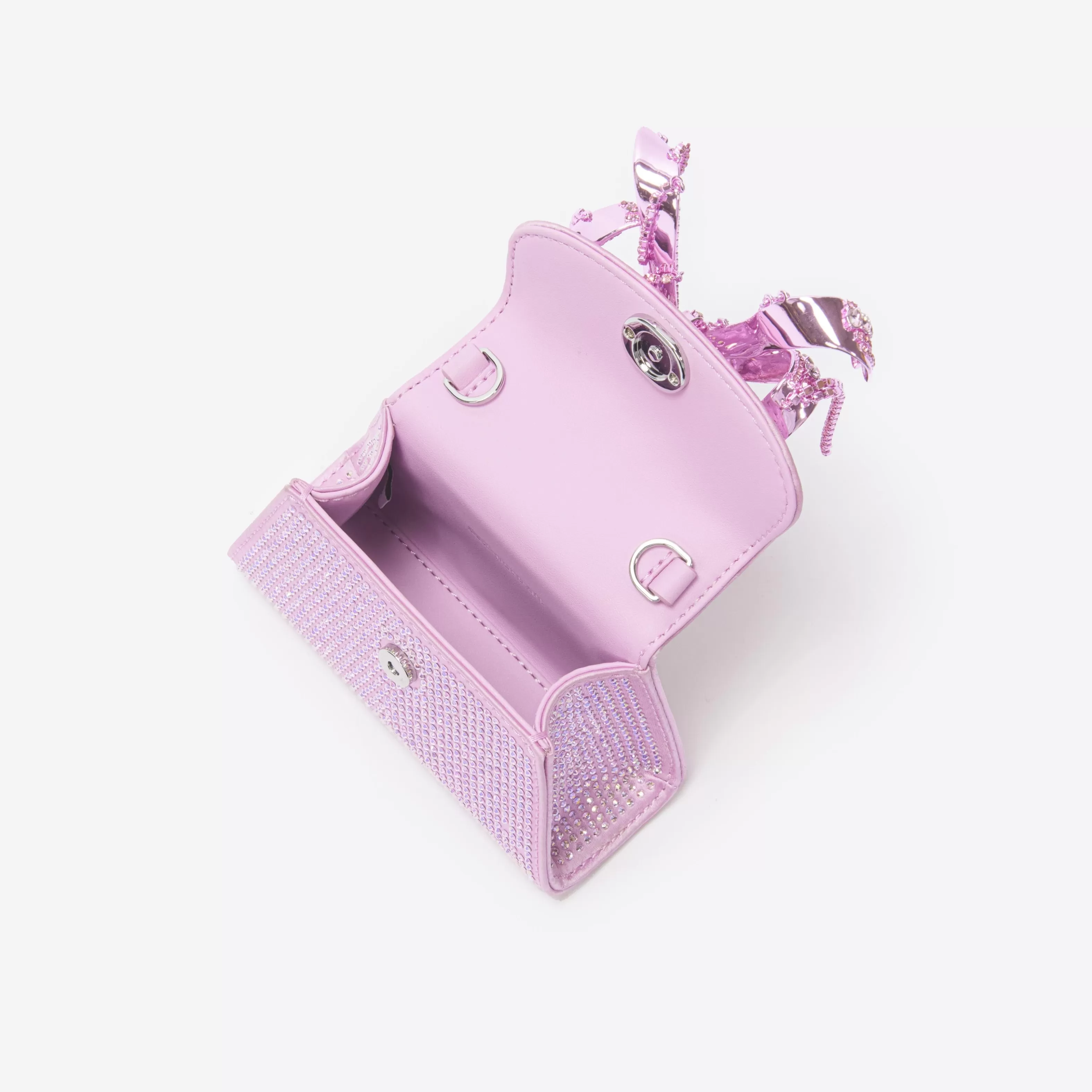 pink_rhinestone_embellished_micro_bow_bag_11770.webp Clearance Rhinestone Embellished Micro Bow Bag Handbags