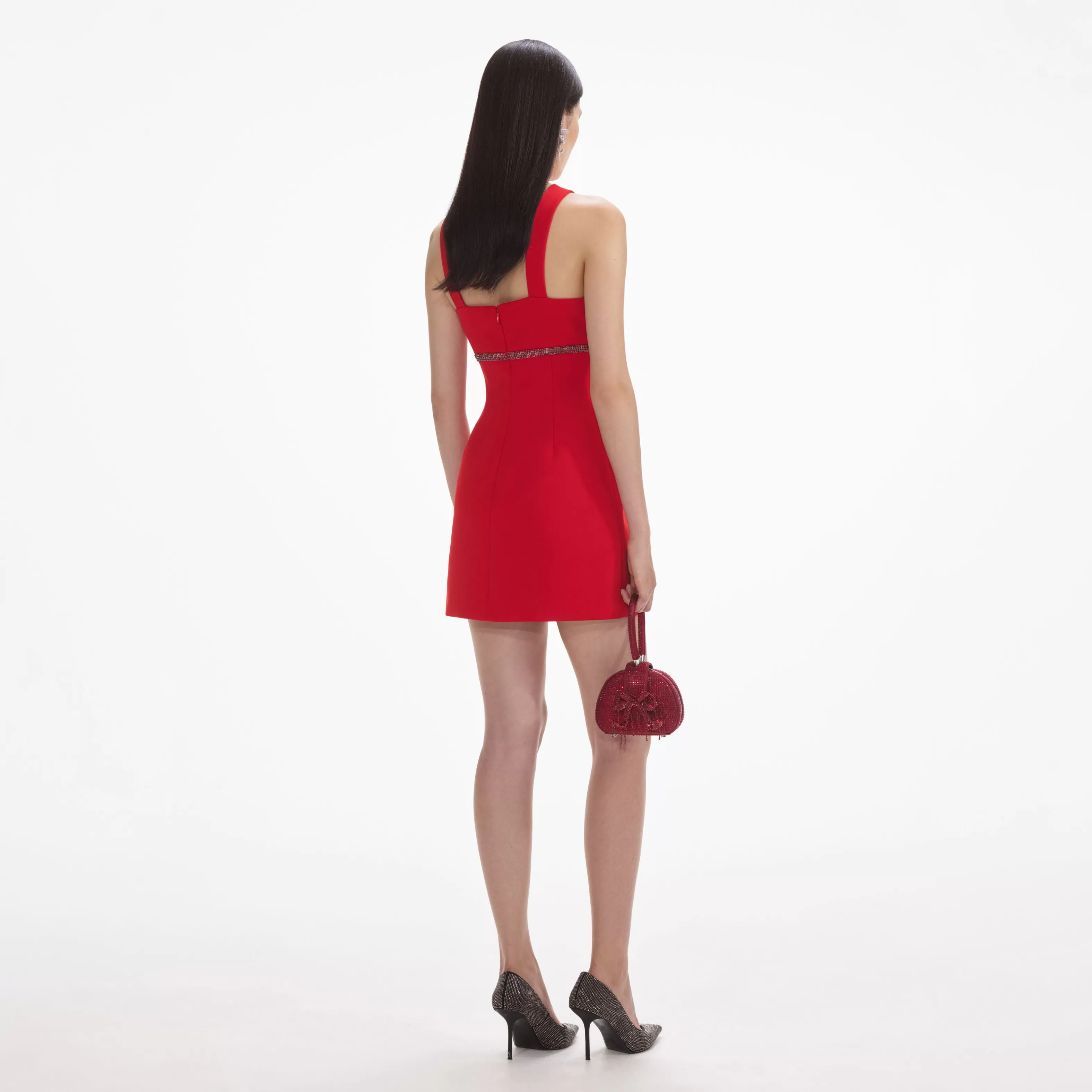 red_crepe_mini_dress_7665.webp Outlet Crepe Mini Dress Dresses