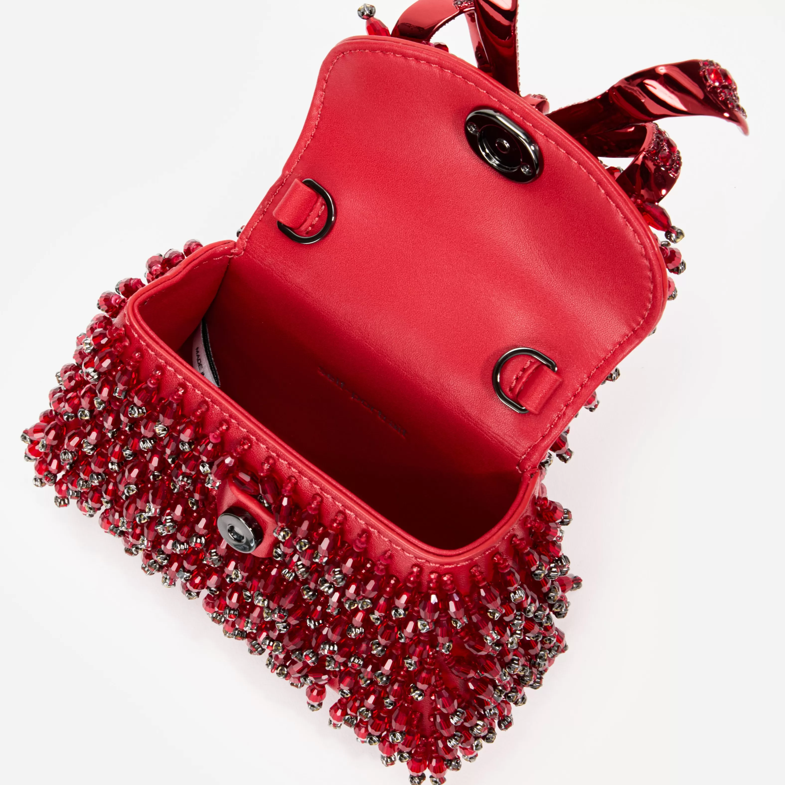 red_embellished_micro_bow_bag_11400.webp Cheap Embellished Micro Bow Bag Handbags