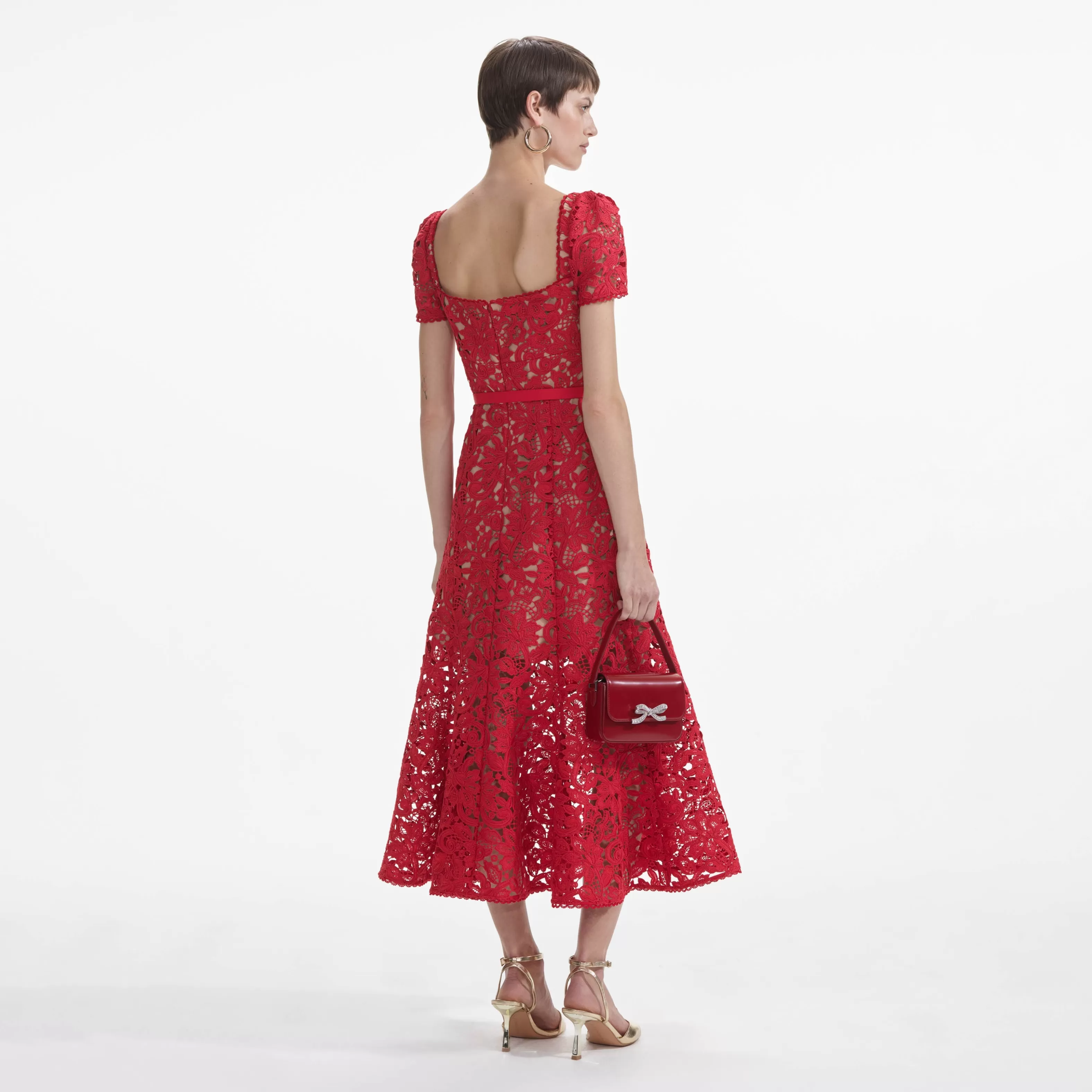 red_floral_lace_midi_dress_8151.webp Fashion Floral Lace Midi Dress Dresses | Bridesmaid