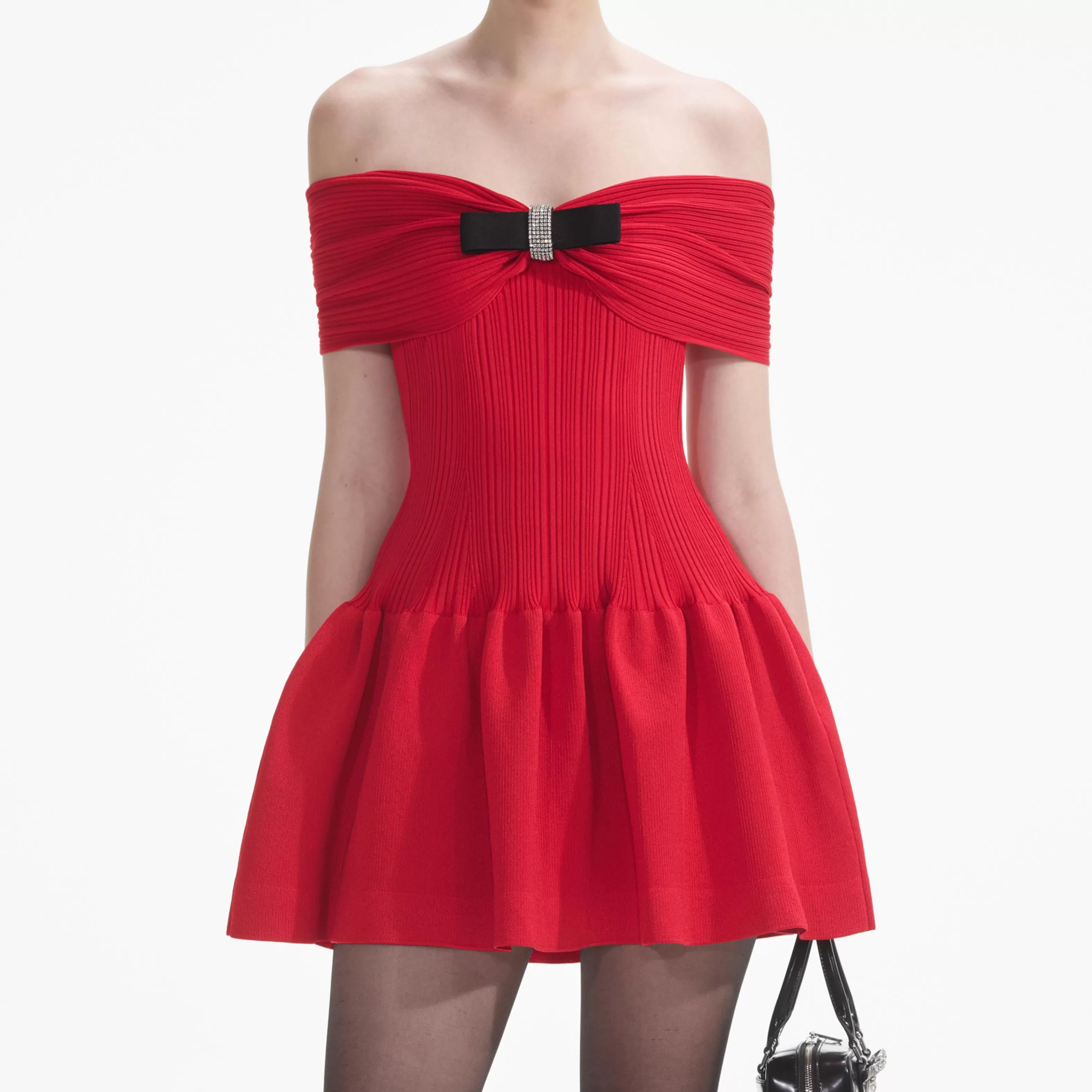 red_knit_bow_mini_dress_7646.webp Cheap Knit Bow Mini Dress Dresses | Knitwear